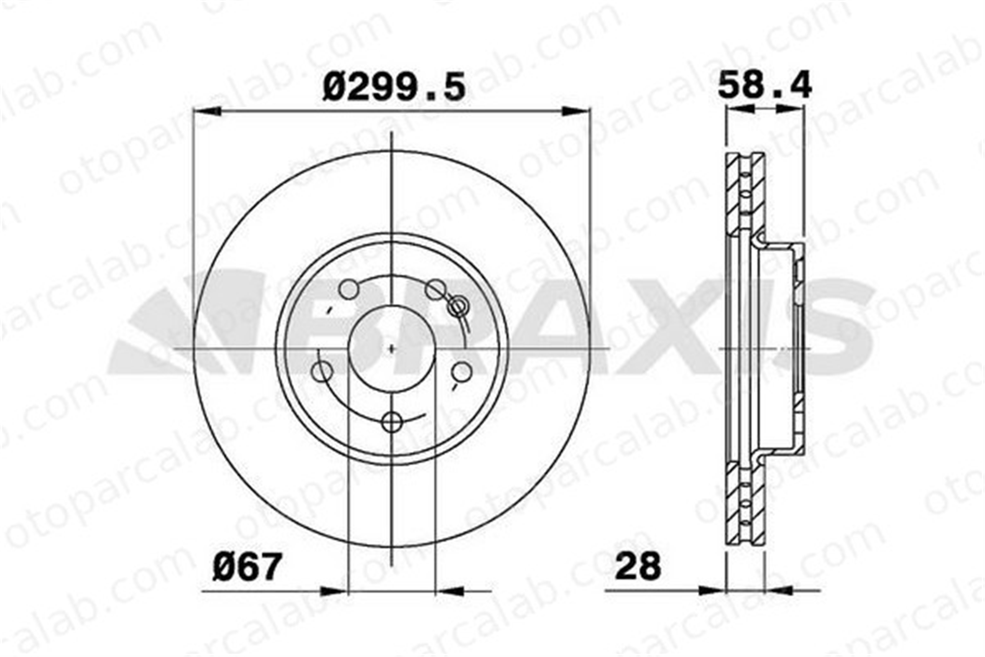 BRAXIS AE0151 Fren Disk Ayna Ön Sağ ve Sol MERCEDES-BENZ VITO Minibüs/Otobüs VITO / MIXTO Panelvan/Van 4474210512 6394210012
