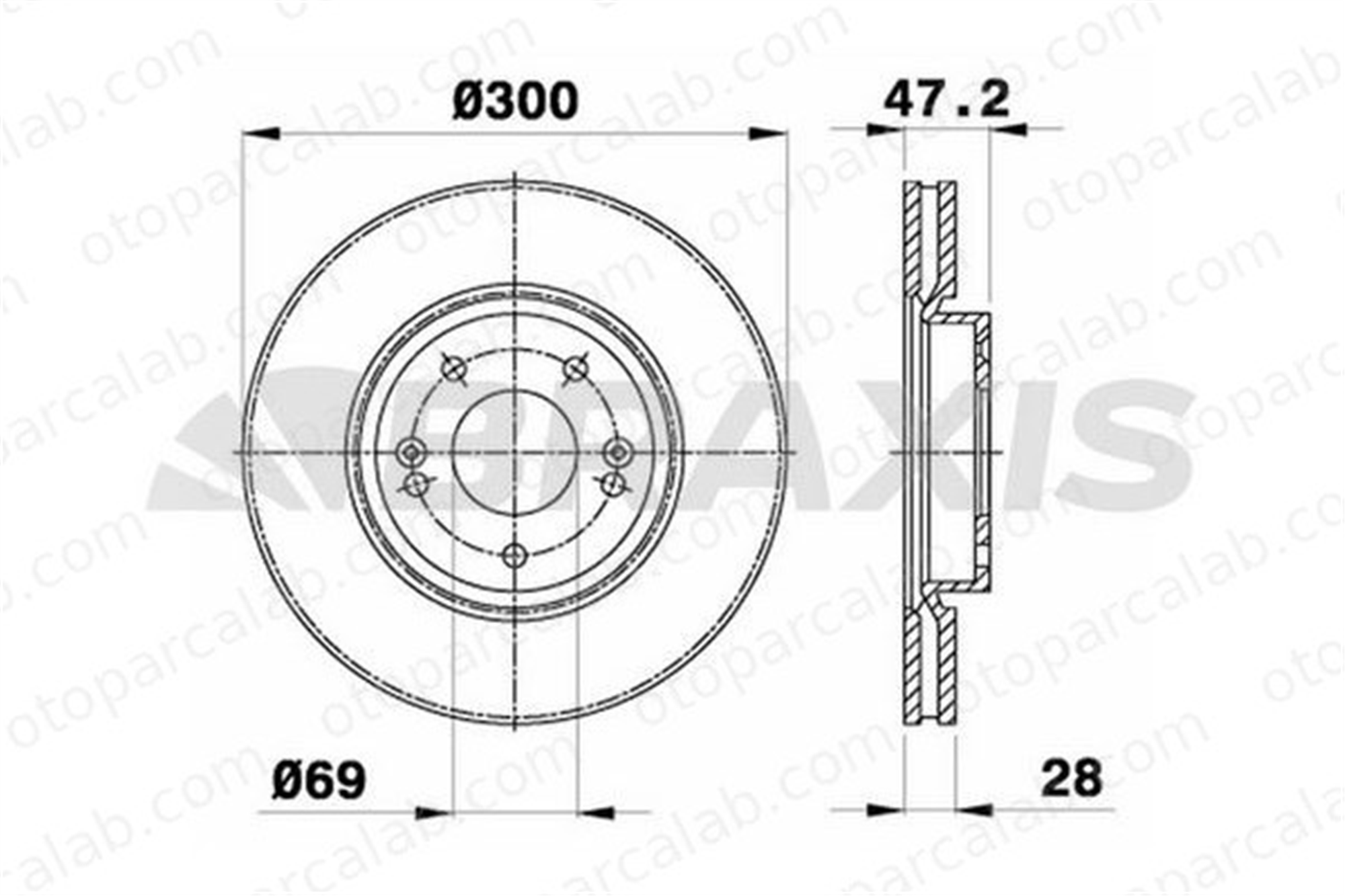 BRAXIS AE0152 Fren Disk Ayna Ön Sağ ve Sol HYUNDAI i30 i30 Station wagon 517123K150 517123K160