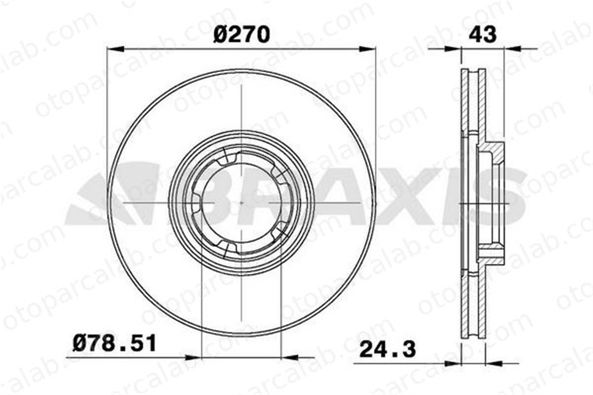 BRAXIS AE0157 Fren Disk Ayna Ön Sağ ve Sol FORD TRANSIT Minibüs/Otobüs TRANSIT Panelvan/Van 5029816