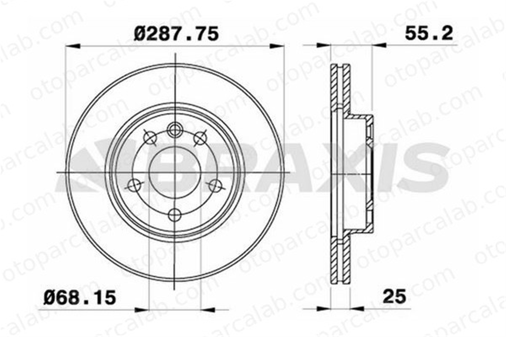 BRAXIS AE0160 Fren Disk Ayna Ön Sağ ve Sol VW SHARAN FORD GALAXY I 1526686 7M0615301G