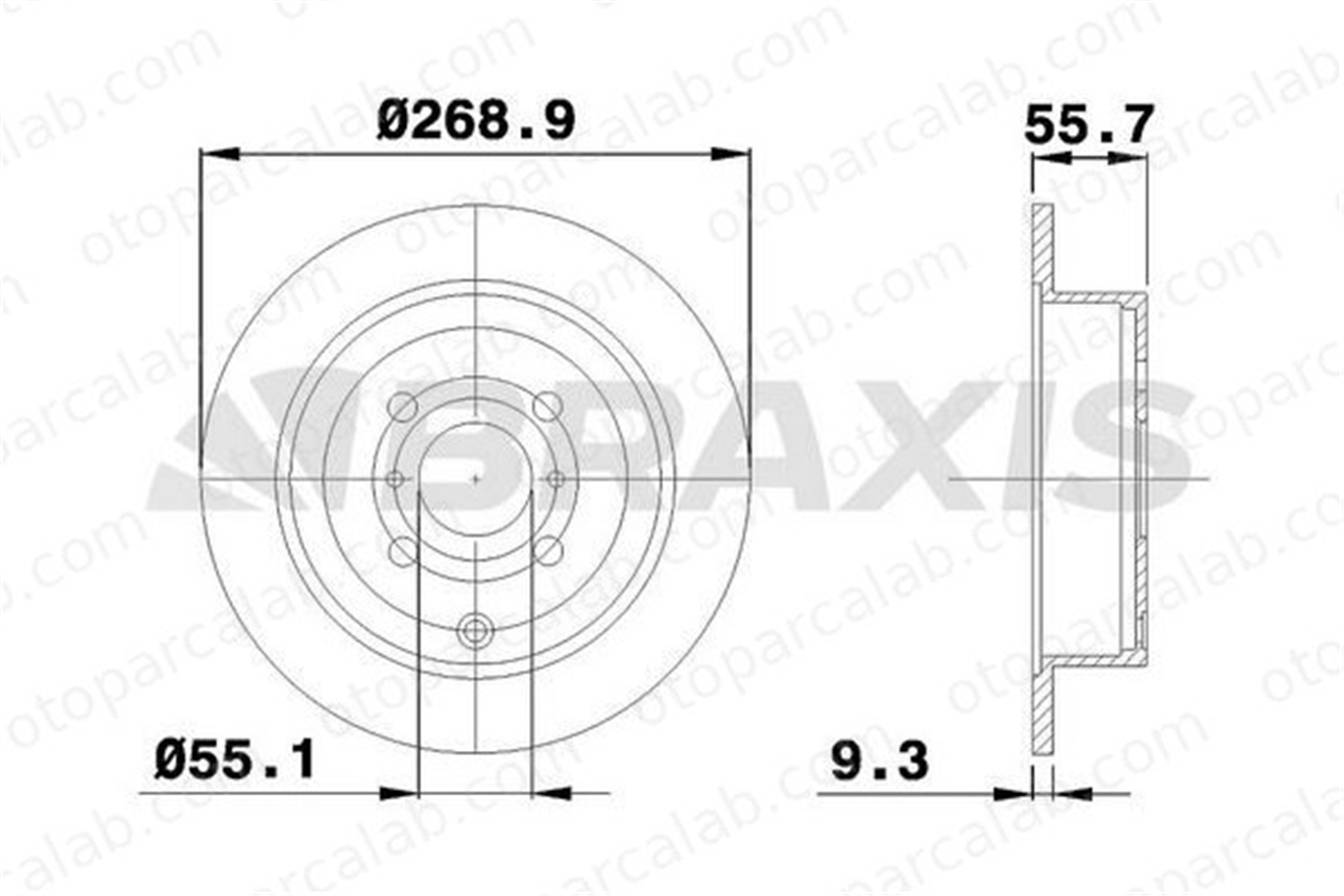 BRAXIS AE0163 Fren Disk Ayna Arka Sağ ve Sol TOYOTA YARIS VERSO COROLLA 4243102050 424310D050