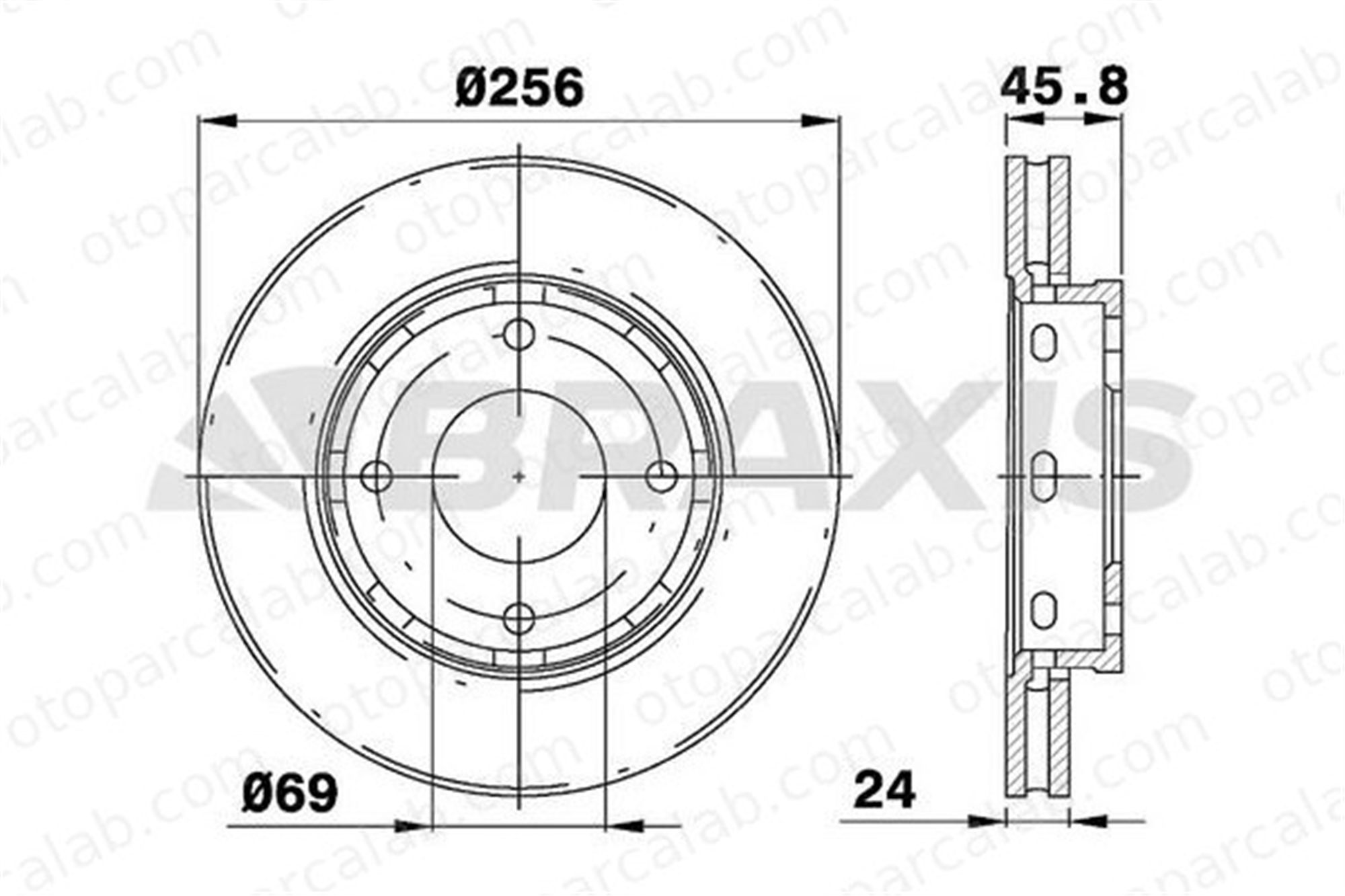 BRAXIS AE0170 Fren Disk Ayna Ön Sağ ve Sol SMART FORFOUR MITSUBISHI COLT VI 4605A068 4544200001