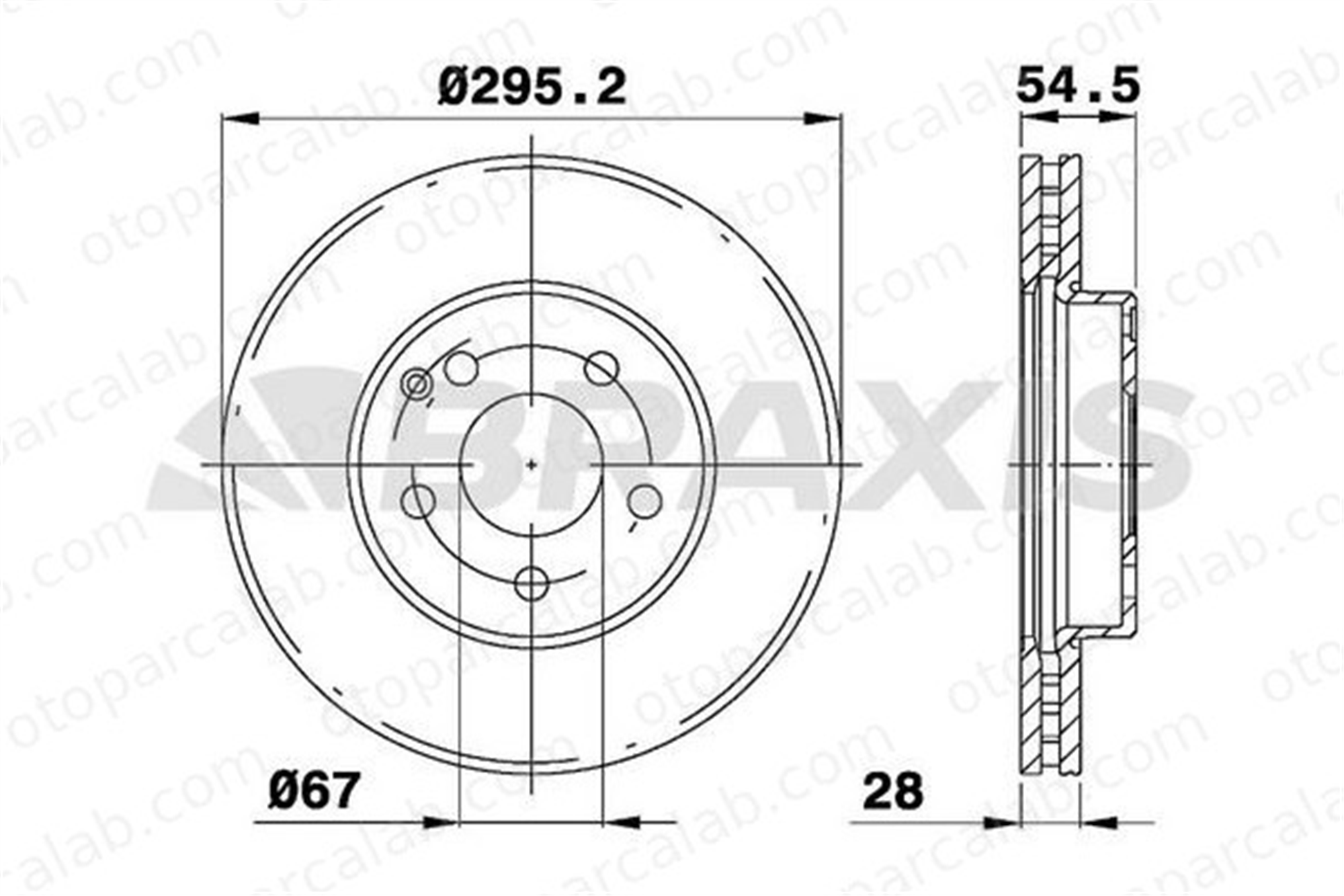 BRAXIS AE0175 Fren Disk Ayna Ön Sağ ve Sol MERCEDES-BENZ E-SERISI E-SERISI T-Model 2114210712 2114210812