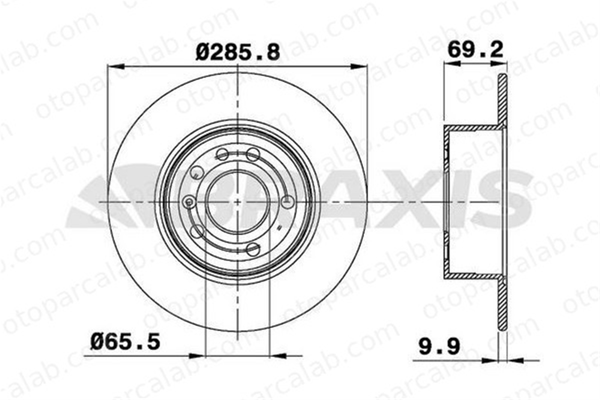 BRAXIS AE0197 Fren Disk Ayna Arka Sağ ve Sol OPEL VECTRA B Station wagon VECTRA B 569210 5391578
