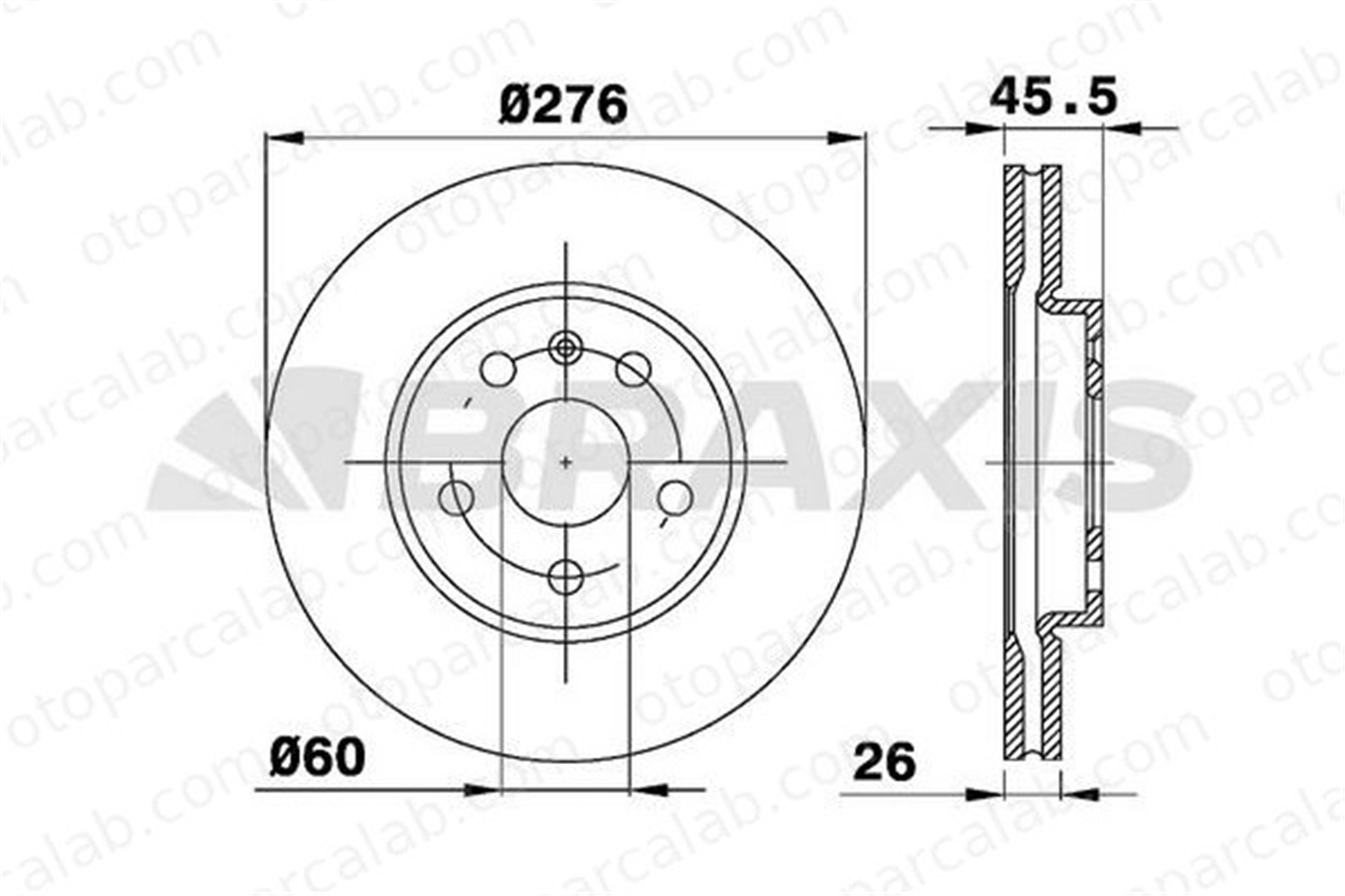 BRAXIS AE0201 Fren Disk Ayna Ön Sağ ve Sol OPEL ASTRA J ASTRA J Sports Tourer 569073 13502044