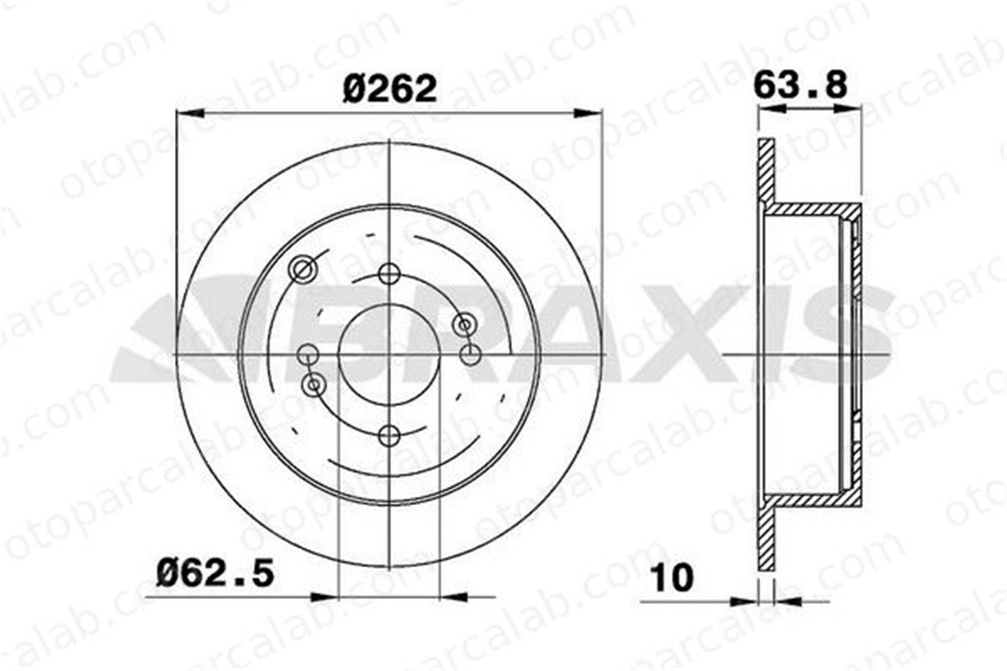 BRAXIS AE0204 Fren Disk Ayna Arka Sağ ve Sol HYUNDAI GETZ i20 I 584111C800 584111G300