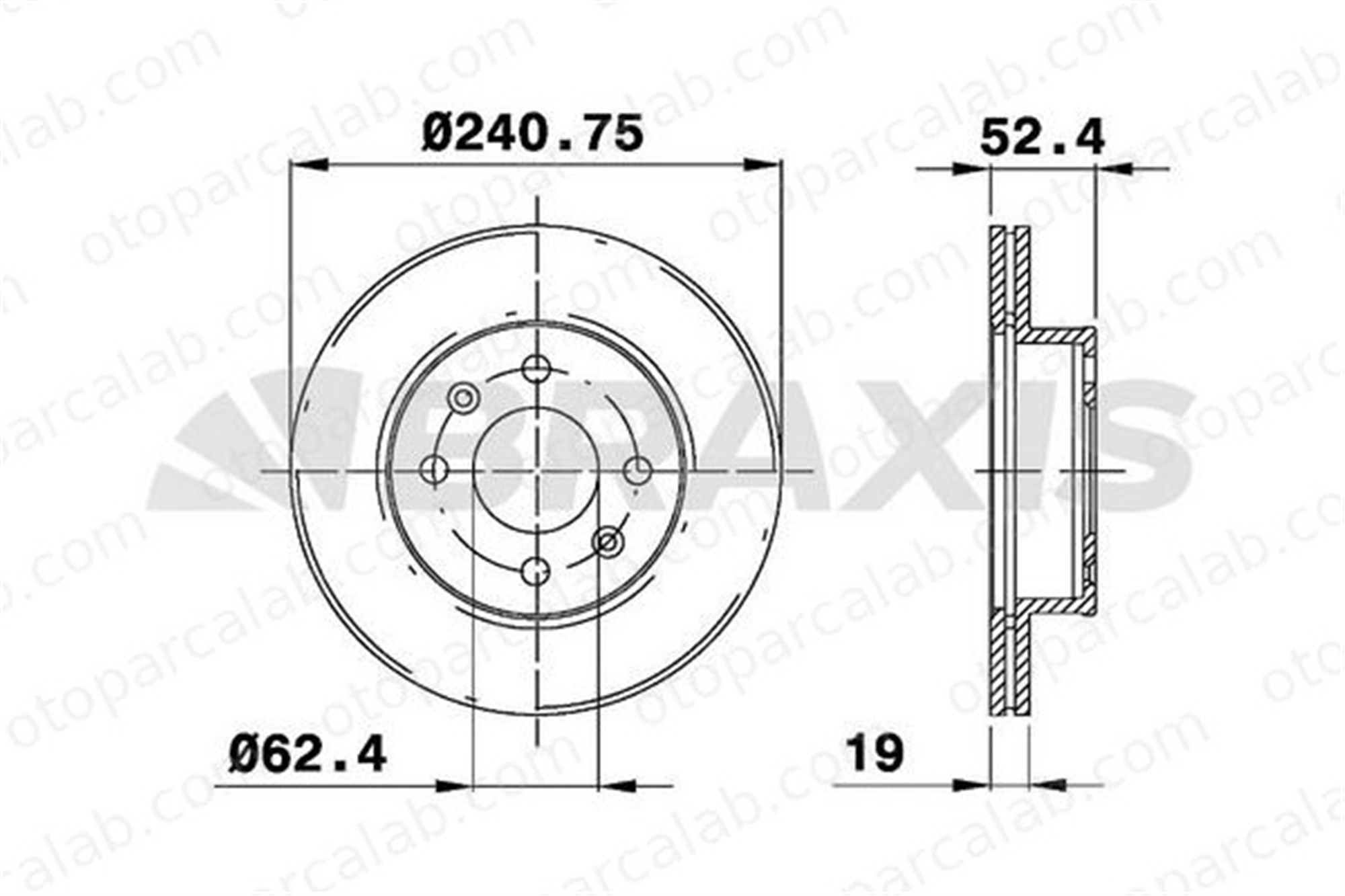 BRAXIS AE0244 Fren Disk Ayna Ön Sağ ve Sol HYUNDAI ACCENT II ACCENT II Sedan 5171225061