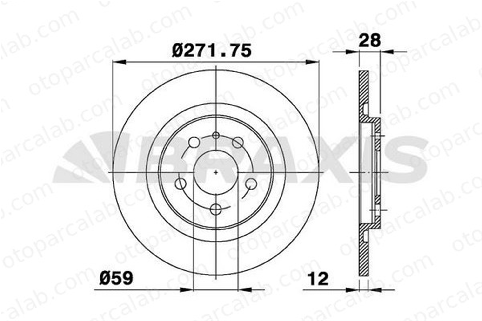 BRAXIS AE0254 Fren Disk Ayna Arka Sağ ve Sol CITROËN C8 FIAT ULYSSE 4246P4 9464222687