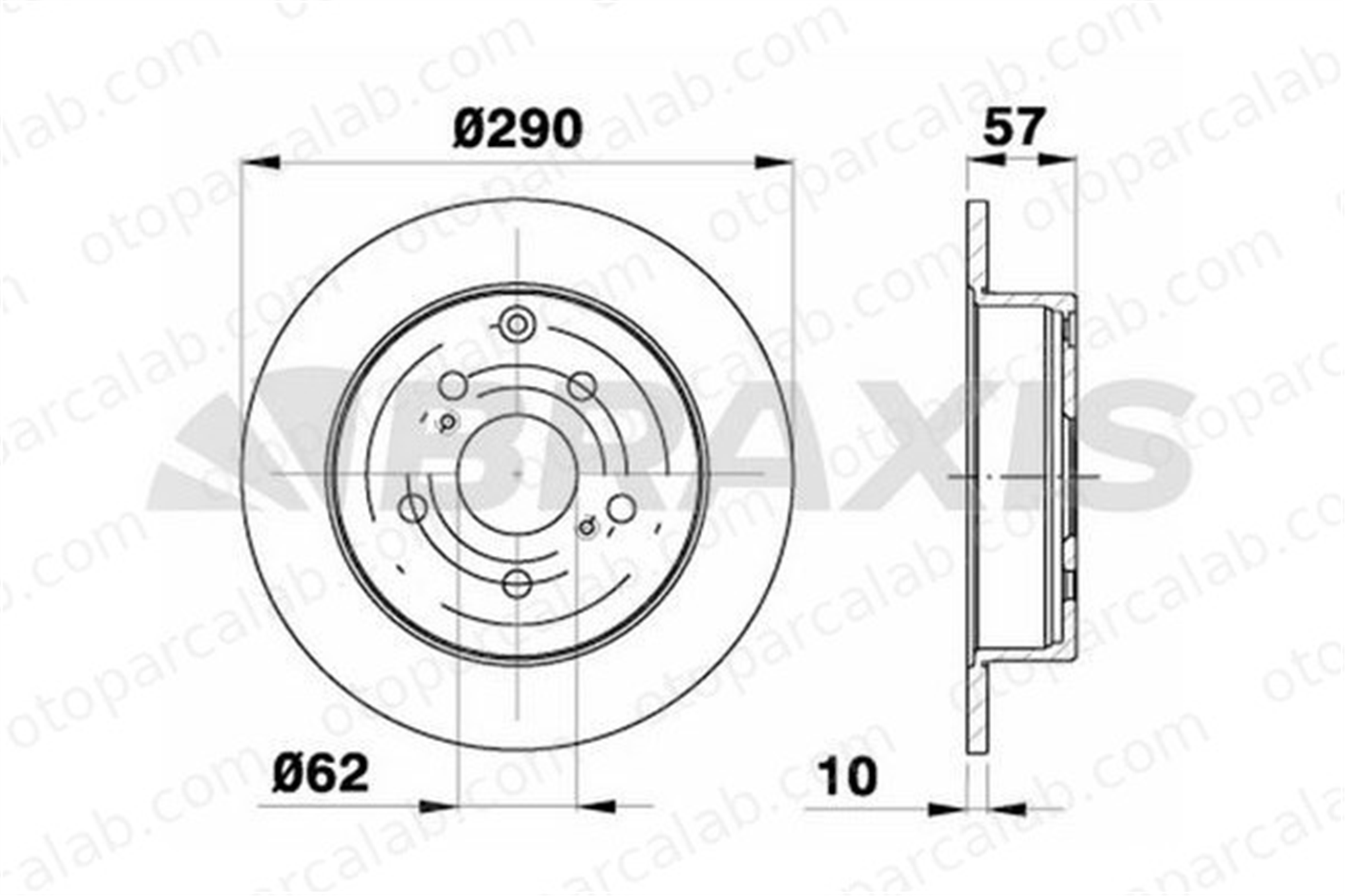 BRAXIS AE0275 Fren Disk Ayna Arka Sağ ve Sol TOYOTA COROLLA Verso 424310F010