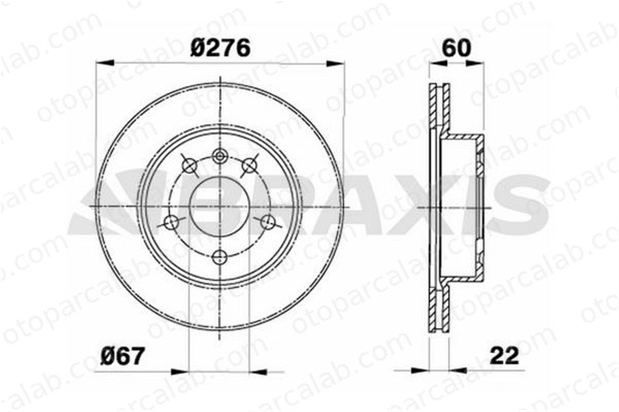BRAXIS AE0285 Fren Disk Ayna Ön Sağ ve Sol MERCEDES-BENZ VITO Minibüs/Otobüs VITO Panelvan/Van 6384210112 A6384210112