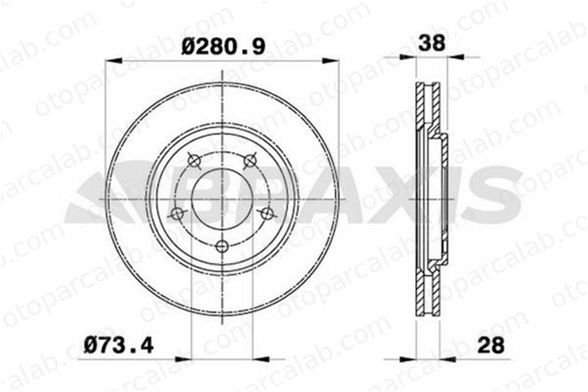 BRAXIS AE0306 Fren Disk Ayna Ön Sağ ve Sol CHRYSLER VOYAGER IV DODGE CARAVAN 4721820AC 4721820AF