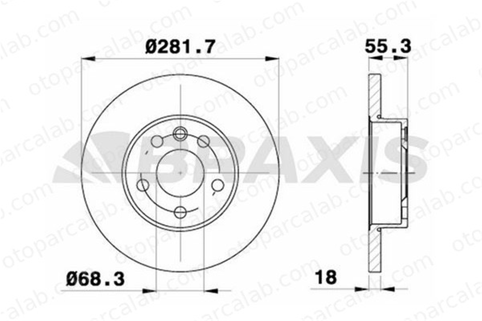 BRAXIS AE0309 Fren Disk Ayna Ön Sağ ve Sol VW TRANSPORTER T4 Minibüs/Otobüs CALIFORNIA T4 Camper 701615301G