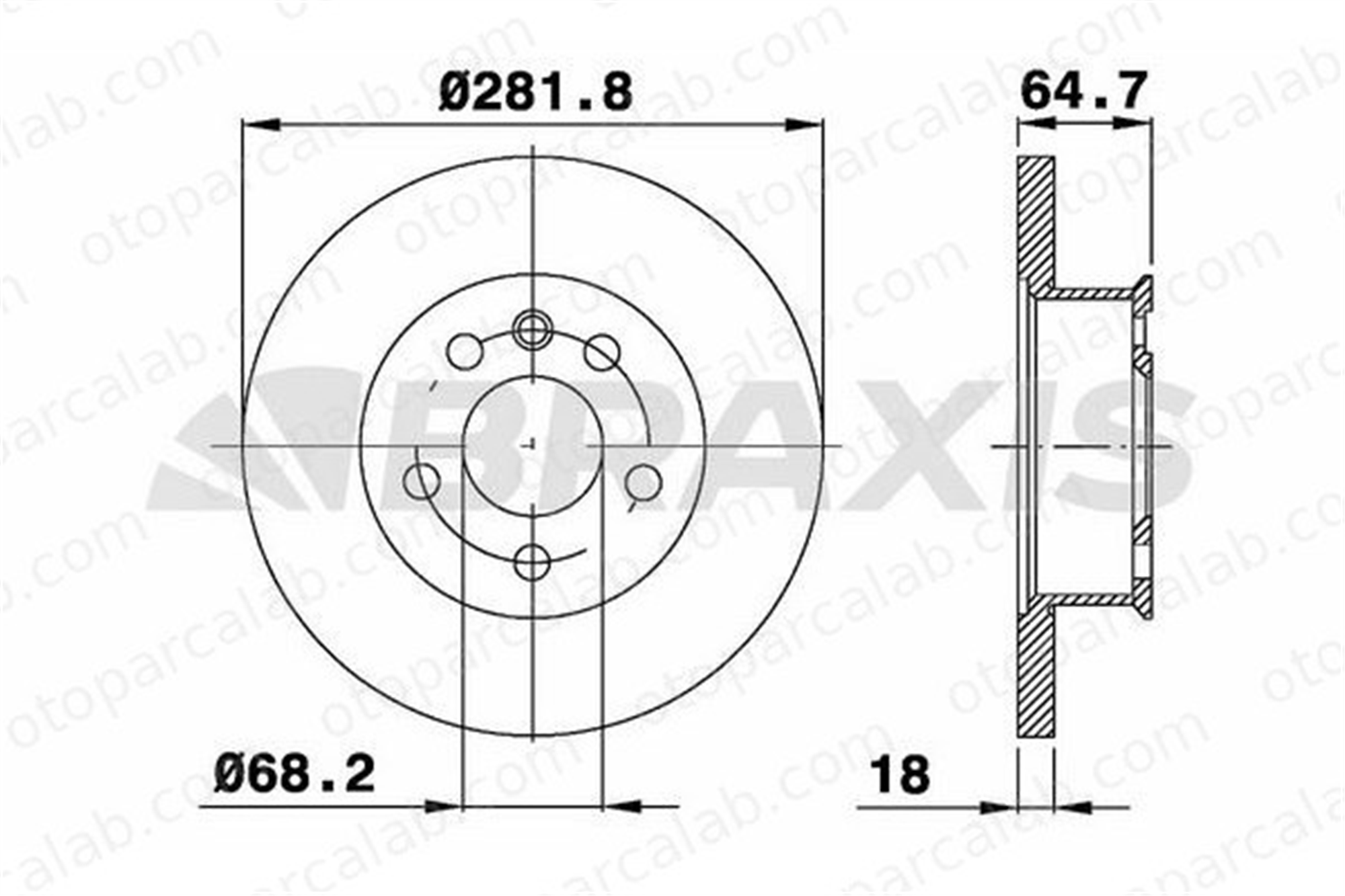 BRAXIS AE0313 Fren Disk Ayna Ön Sağ ve Sol VW TRANSPORTER T4 Minibüs/Otobüs TRANSPORTER T4 Panelvan/Van 701615301E