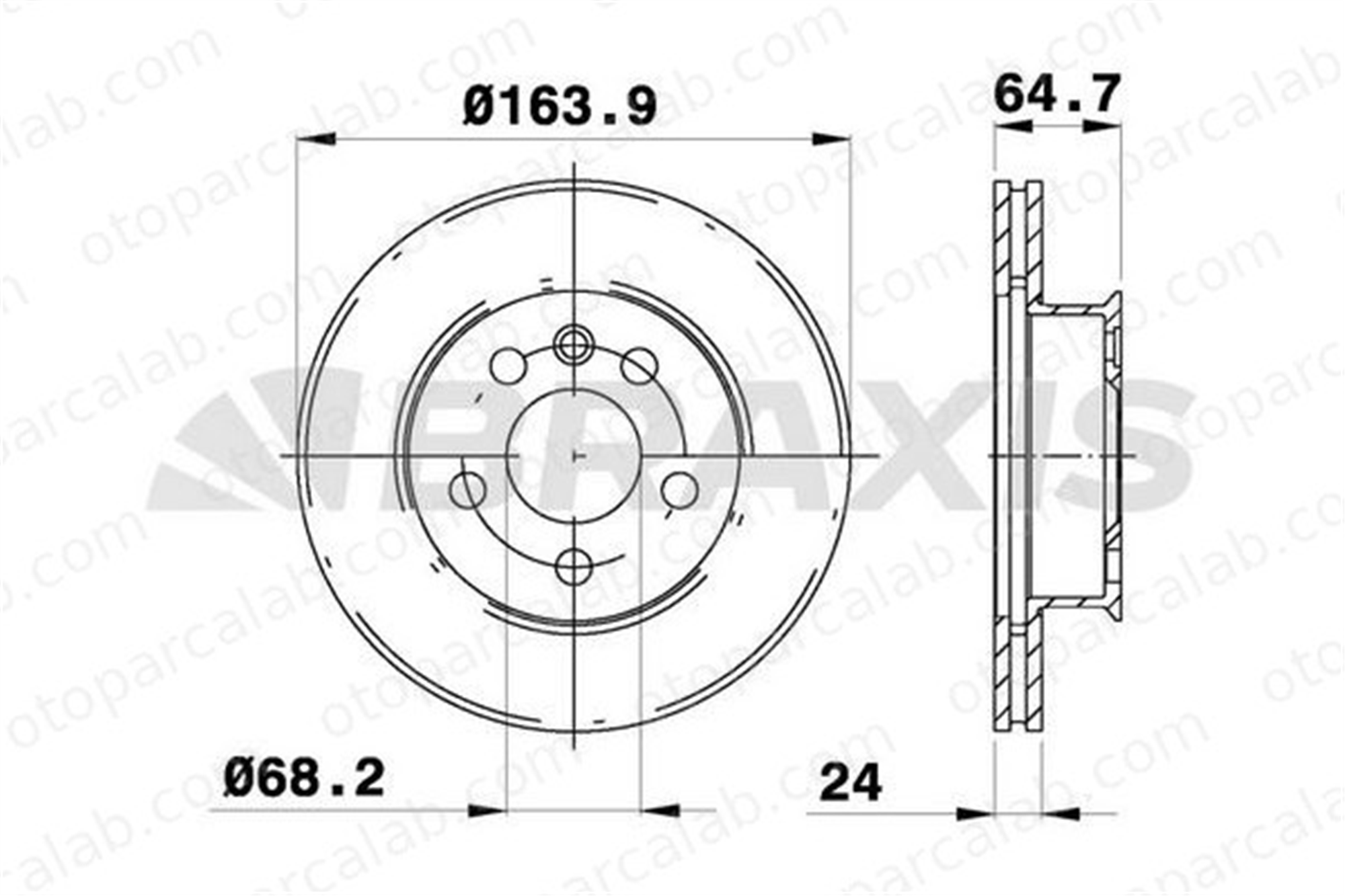 BRAXIS AE0315 Fren Disk Ayna Ön Sağ ve Sol VW TRANSPORTER T4 Minibüs/Otobüs TRANSPORTER T4 Platform şasi 701615301D