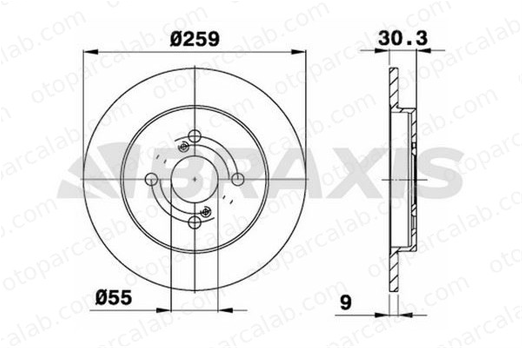 BRAXIS AE0327 Fren Disk Ayna Arka Sağ ve Sol TOYOTA IQ YARIS 4243152080