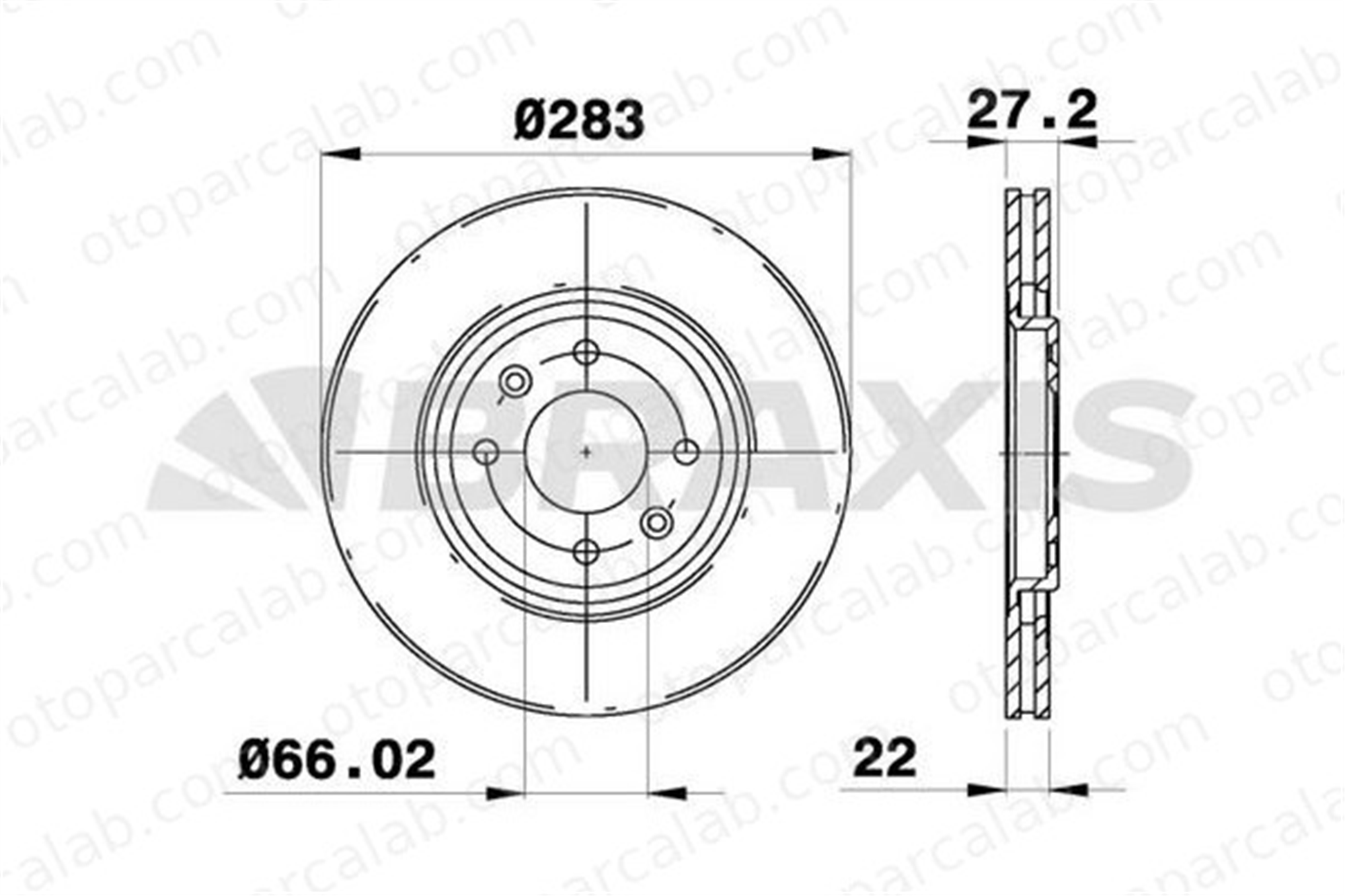BRAXIS AE0334 Fren Disk Ayna Ön Sağ ve Sol CITROËN XANTIA Break XANTIA 424997