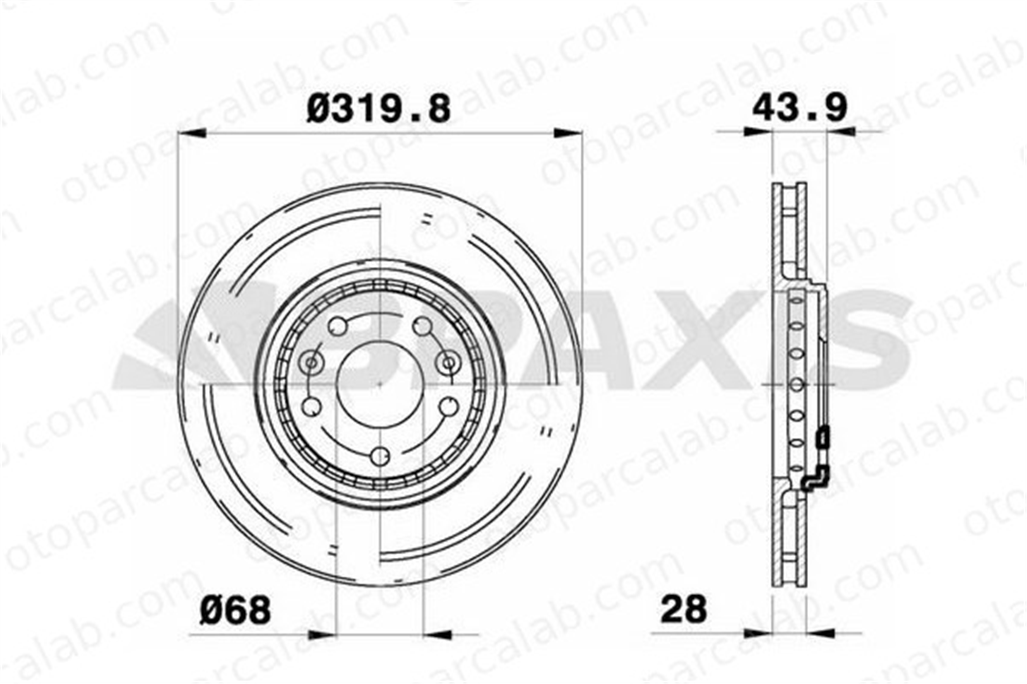 BRAXIS AE0350 Fren Disk Ayna Ön Sağ ve Sol RENAULT GRAND SCÉNIC IV LAGUNA Coupe 402060003R 402064155R