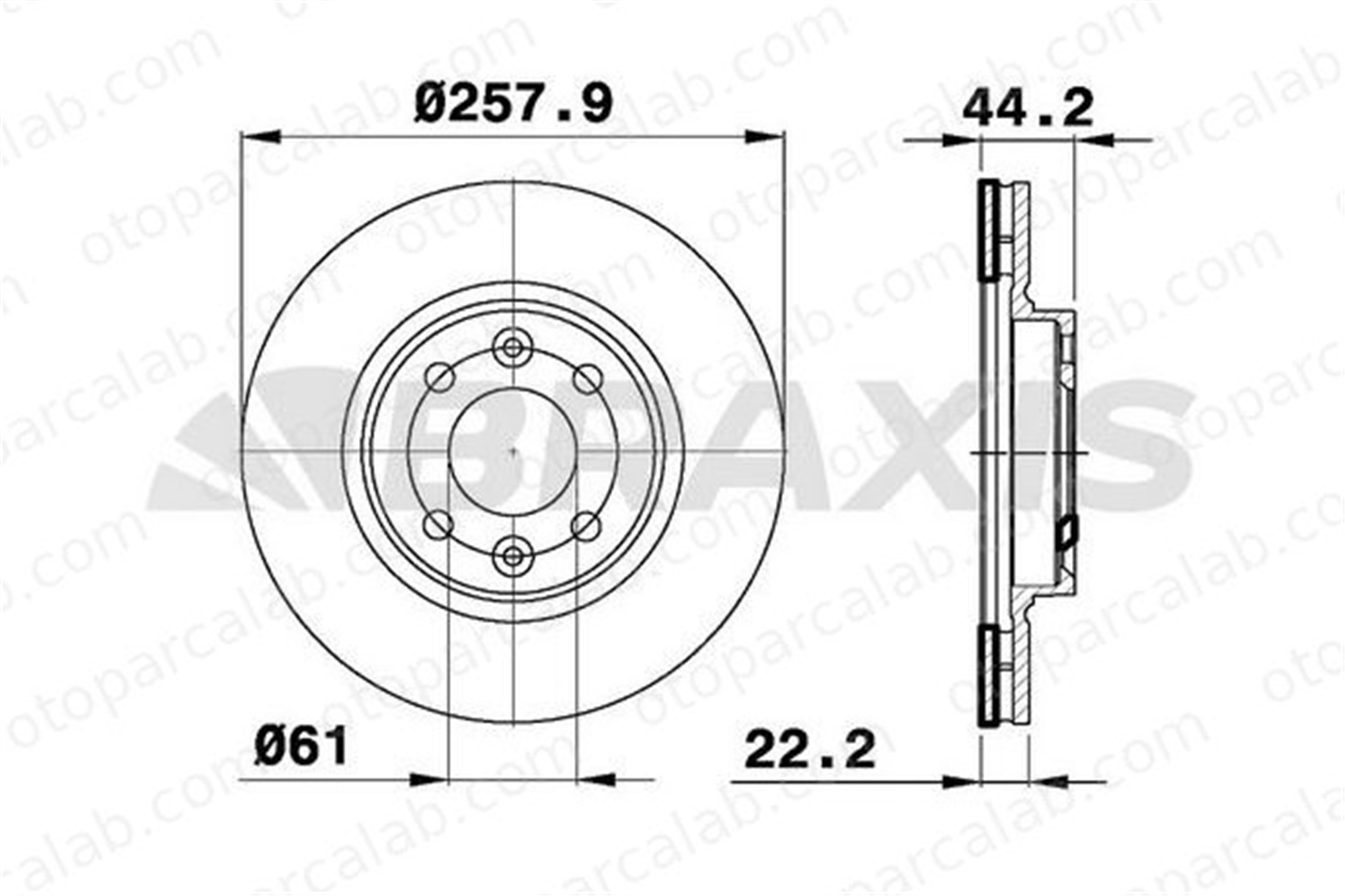 BRAXIS AE0351 Fren Disk Ayna Ön Sağ ve Sol RENAULT KANGOO / GRAND KANGOO II KANGOO Express 402061200R 402062212R