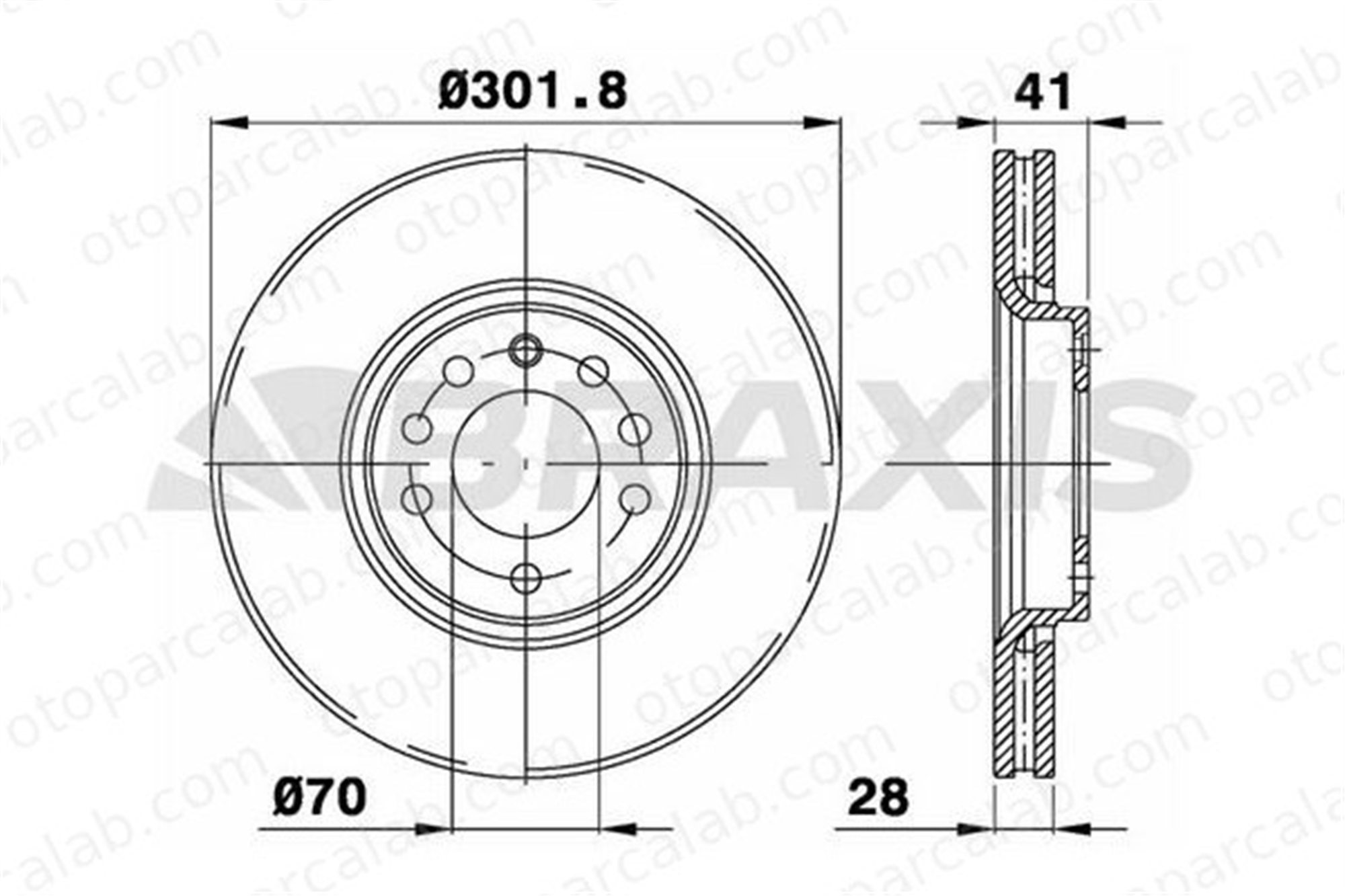 BRAXIS AE0355 Fren Disk Ayna Ön Sağ ve Sol OPEL SIGNUM Hatchback VECTRA C 569004 93171500