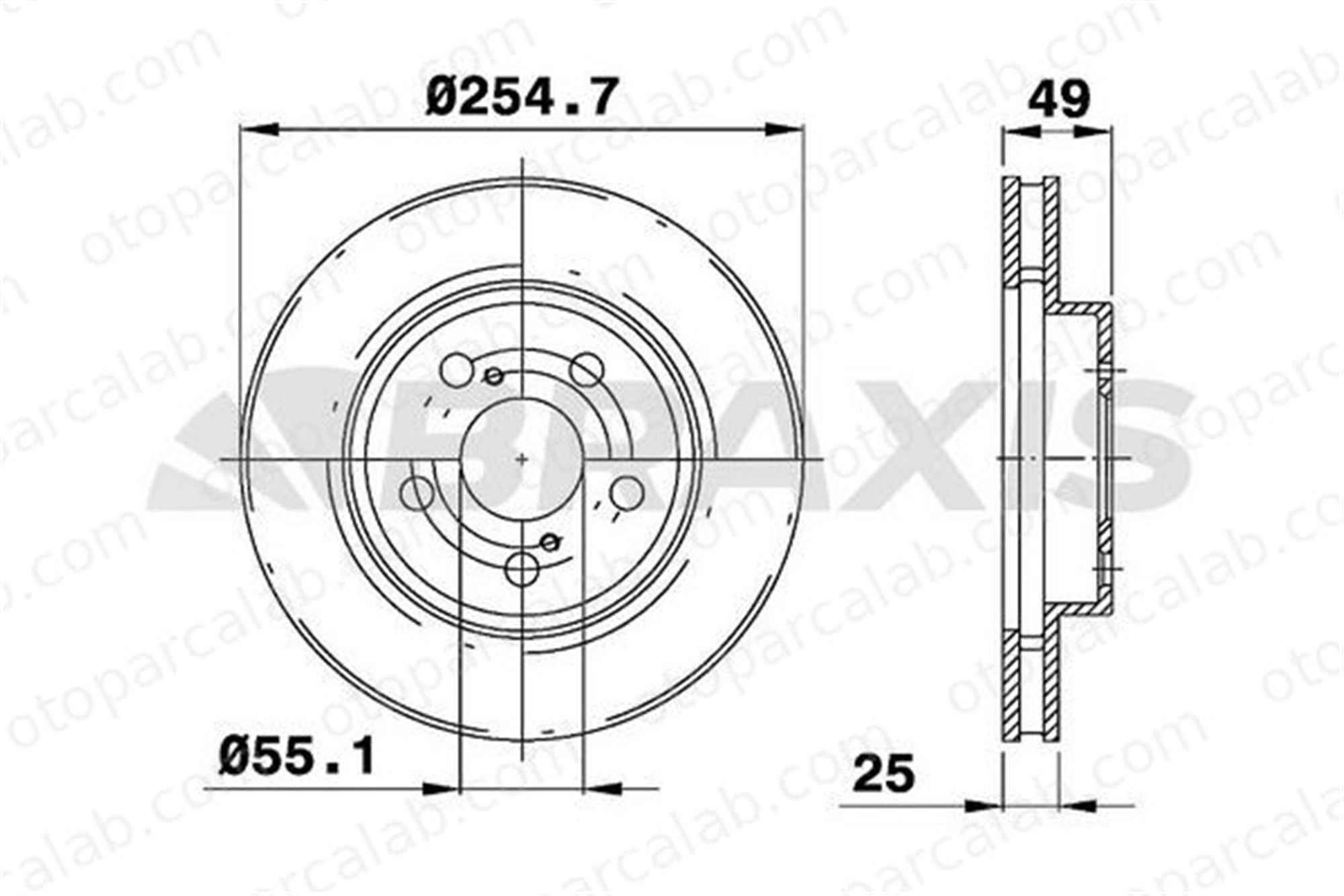 BRAXIS AE0360 Fren Disk Ayna Ön Sağ ve Sol TOYOTA CARINA E VI Sedan CARINA E VI 4351247050
