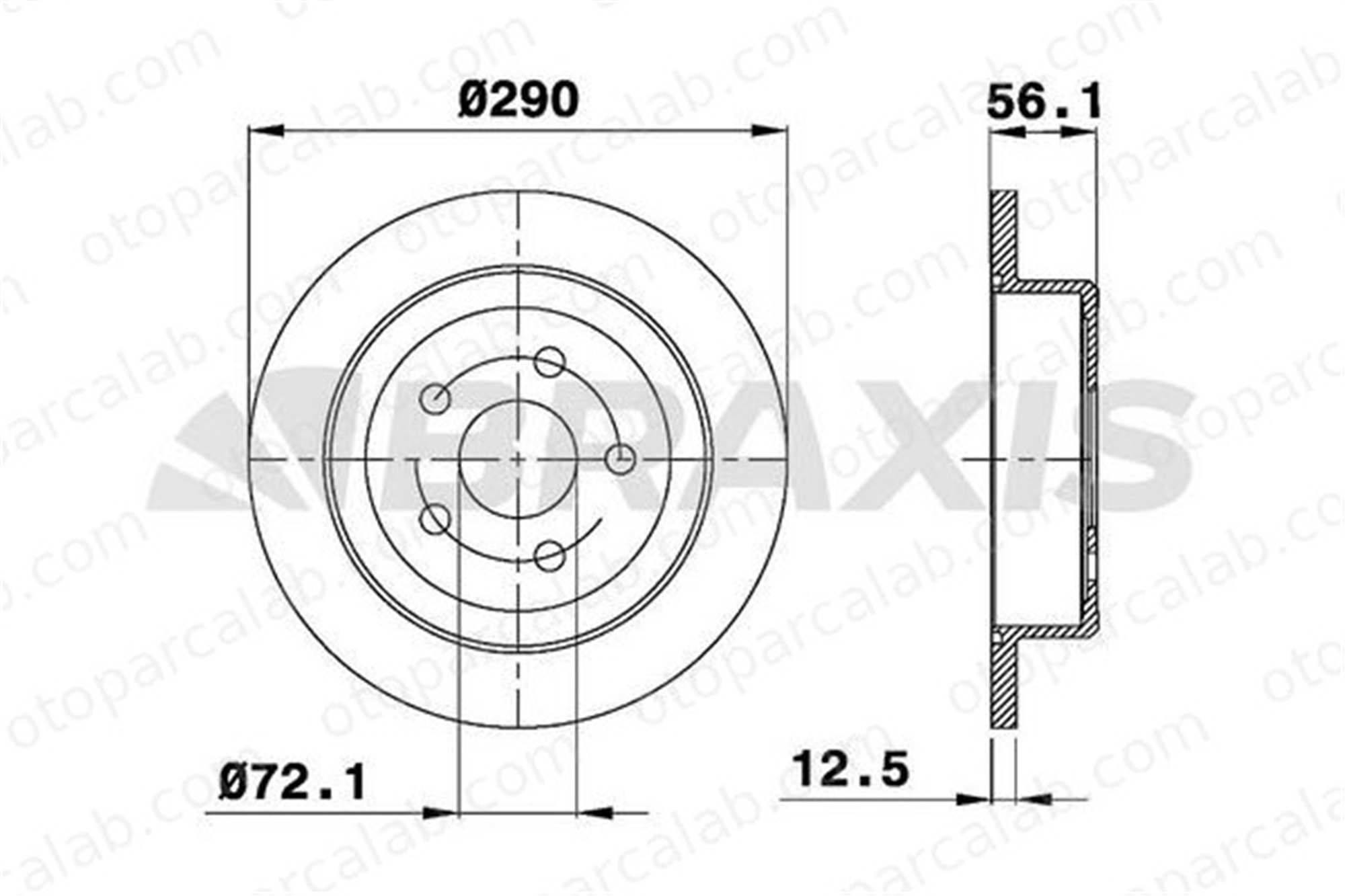 BRAXIS AE0410 Fren Disk Ayna Arka Sağ ve Sol CHRYSLER VOYAGER / GRAND VOYAGER III VOYAGER IV 4721023AE 4721023AF