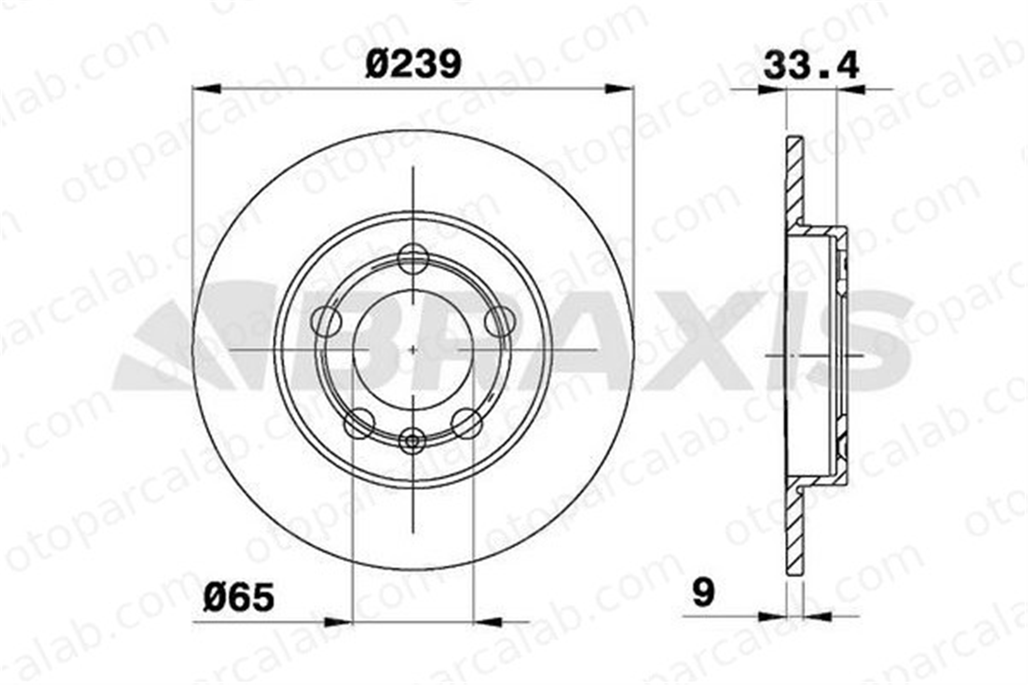 BRAXIS AE0415 Fren Disk Ayna Arka Sağ ve Sol VW GOLF IV GOLF IV Variant 1J0615601D