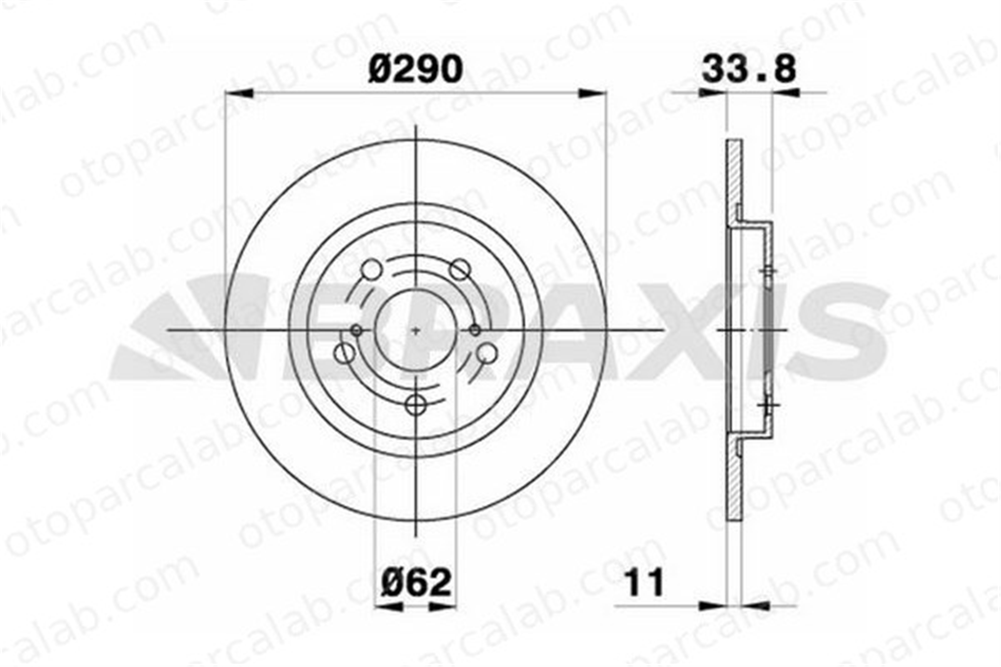 BRAXIS AE0416 Fren Disk Ayna Arka Sağ ve Sol TOYOTA AVENSIS Sedan AVENSIS Station wagon 4243105070