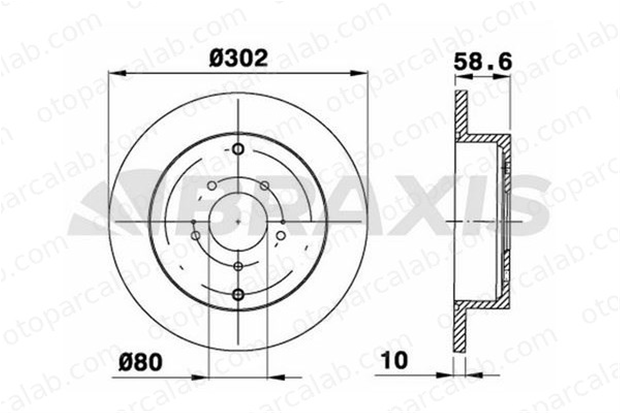 BRAXIS AE0421 Fren Disk Ayna Arka Sağ ve Sol MITSUBISHI OUTLANDER II CITROËN C-CROSSER 424961 4249F4