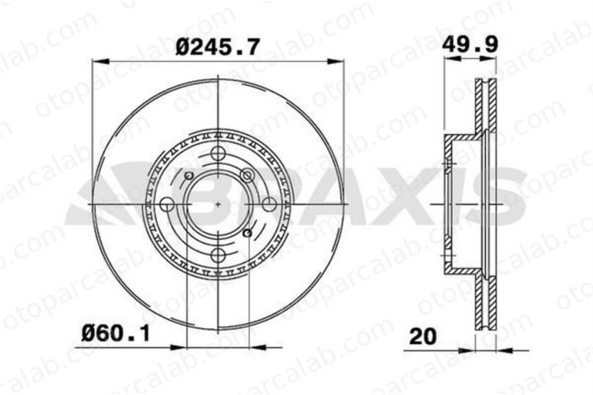BRAXIS AE0430 Fren Disk Ayna Ön Sağ ve Sol SUZUKI LIANA LIANA Hatchback DF4435 5531162G01