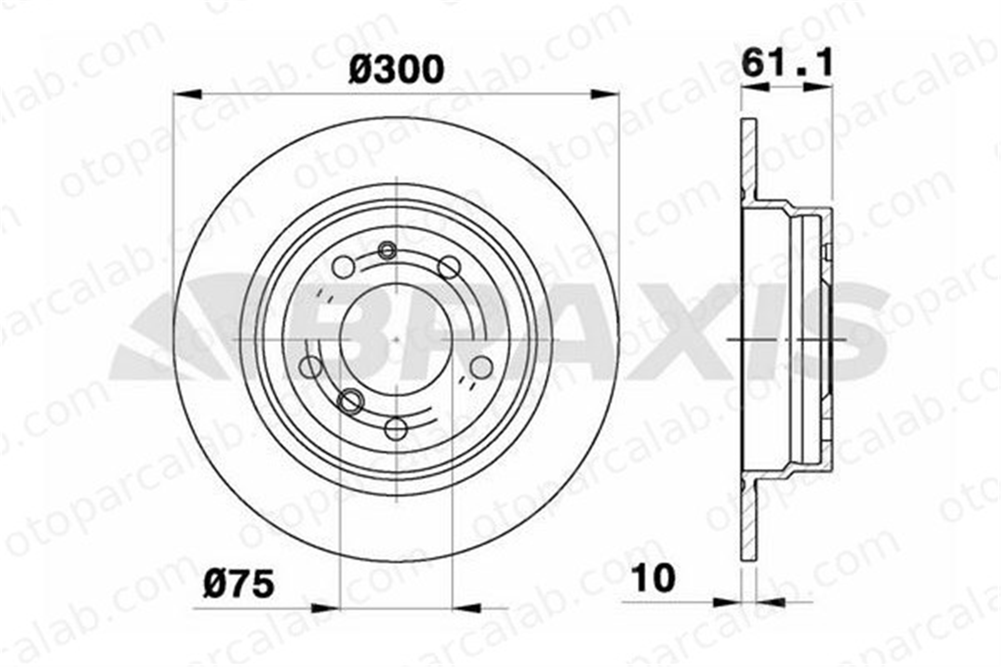 BRAXIS AE0447 Fren Disk Ayna Arka Sağ ve Sol BMW 5 5 Touring 34211162305