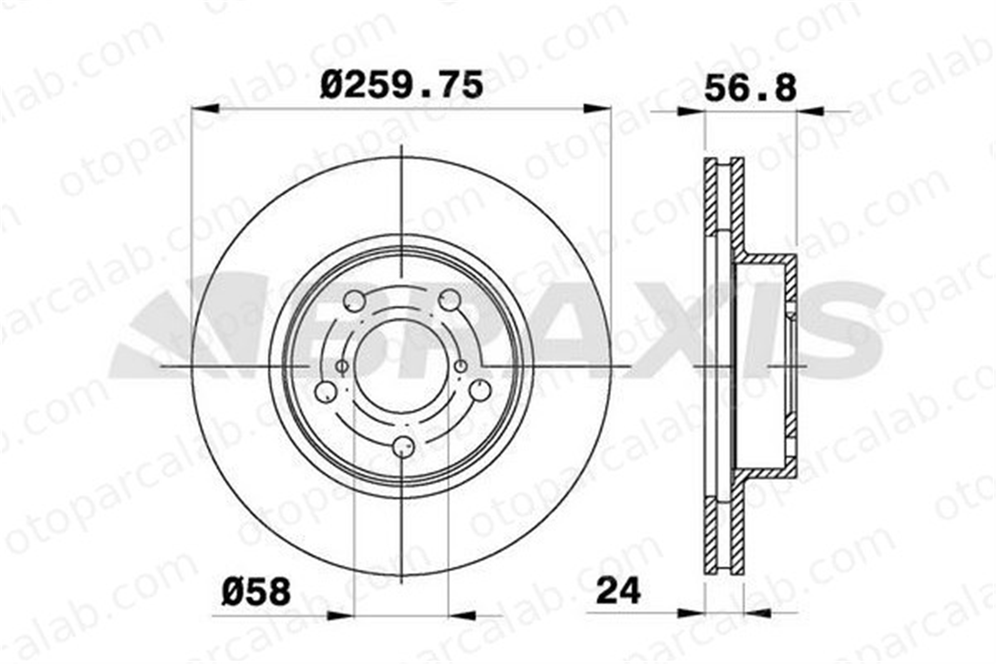 BRAXIS AE0450 Fren Disk Ayna Ön Sağ ve Sol SUBARU IMPREZA Sedan IMPREZA Station wagon 26300AE090 26300AE091