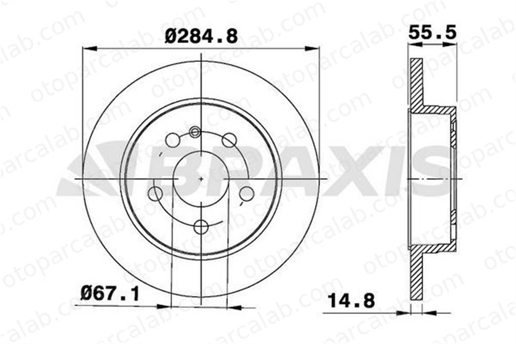 BRAXIS AE0484 Fren Disk Ayna Arka Sağ ve Sol MERCEDES-BENZ M-SERISI A1634210112 1634210112