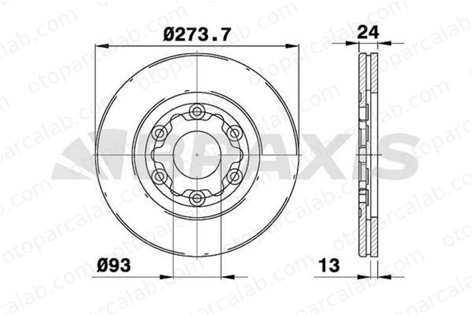 BRAXIS AE0489 Fren Disk Ayna Ön Sağ ve Sol MAZDA B-SERIE FORD RANGER 1497307
