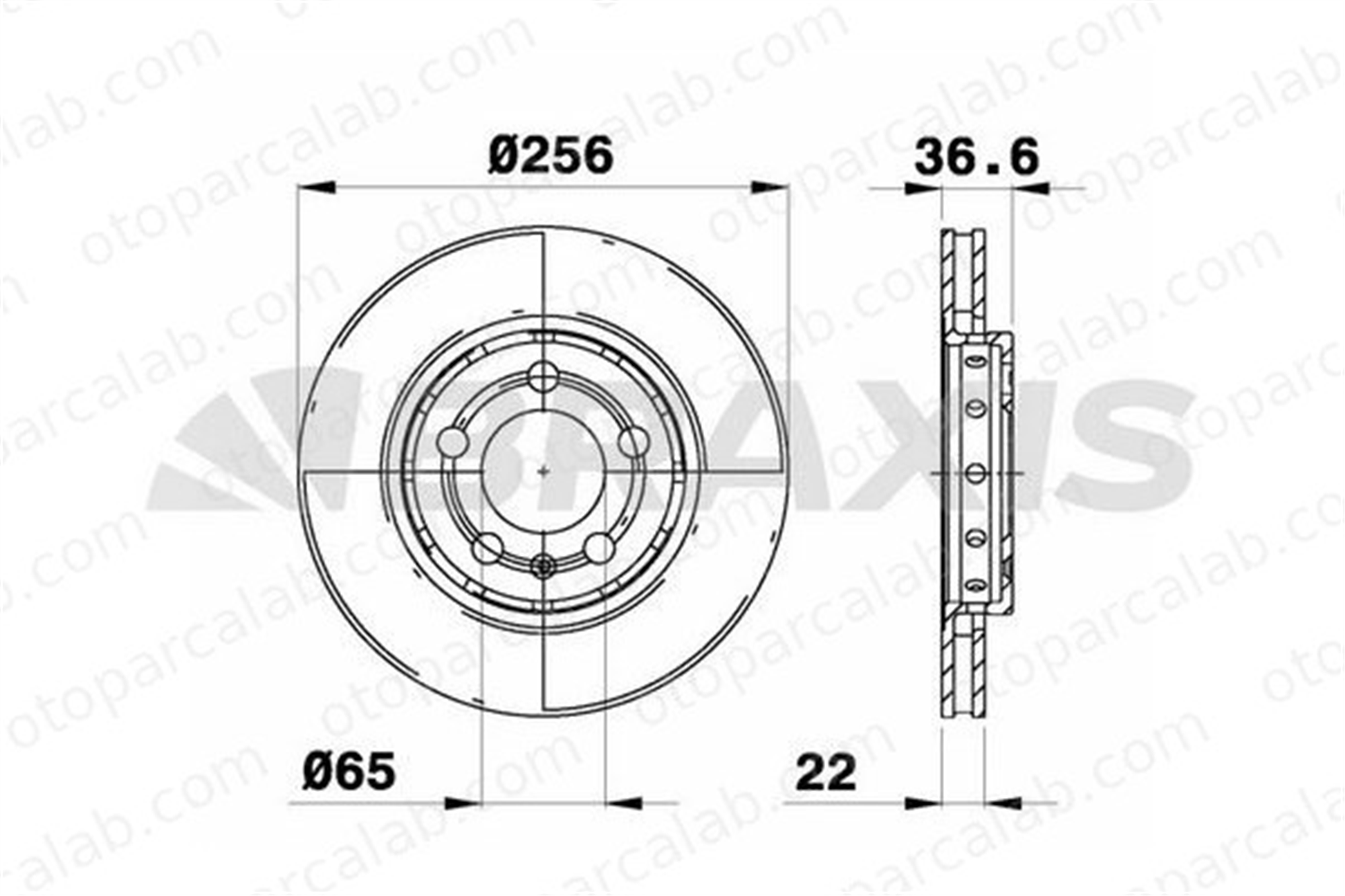 BRAXIS AE0529 Fren Disk Ayna Arka Sağ ve Sol SEAT LEON VW GOLF IV 8L0615601 8N0615601B