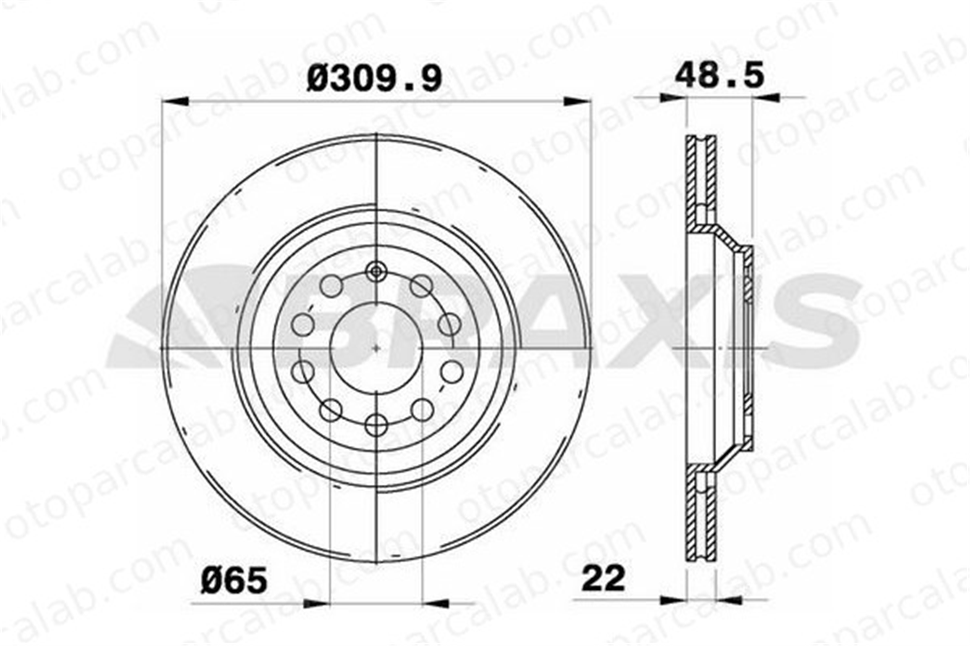 BRAXIS AE0531 Fren Disk Ayna Arka Sağ ve Sol AUDI A3 Sportback A3 Limousine 1K0615601N