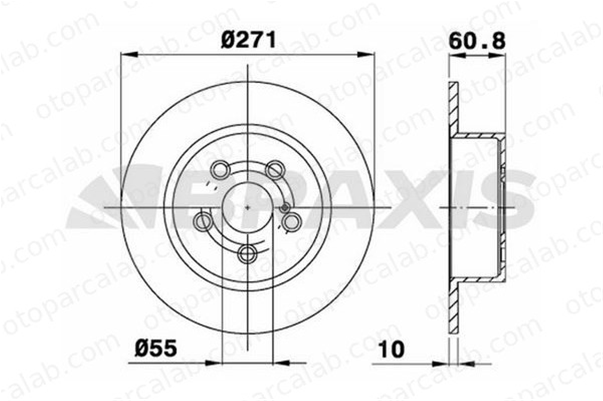 BRAXIS AE0537 Fren Disk Ayna Arka Sağ ve Sol TOYOTA AVENSIS AVENSIS Liftback 4243105040