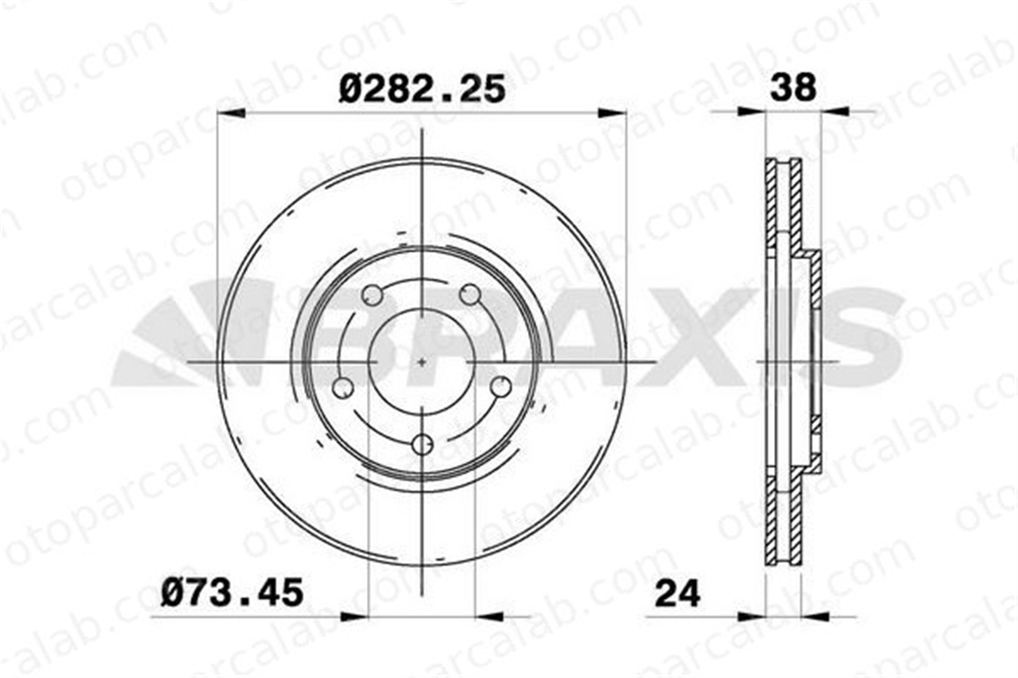 BRAXIS AE0540 Fren Disk Ayna Ön Sağ ve Sol CHRYSLER VOYAGER II VOYAGER / GRAND VOYAGER III DF2678 4509340