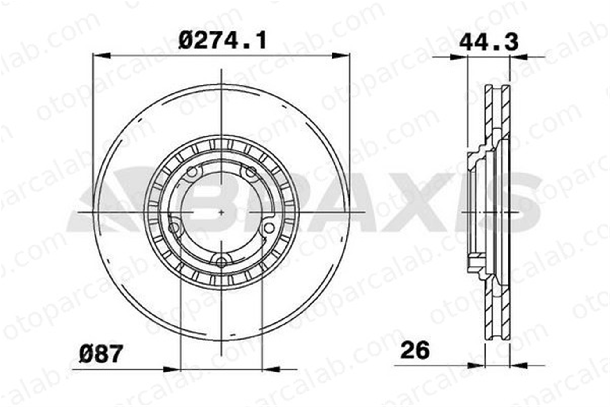 BRAXIS AE0569 Fren Disk Ayna Ön Sağ ve Sol HYUNDAI H-1 / STAREX Minibüs/Otobüs H-1 Cargo 581294A200