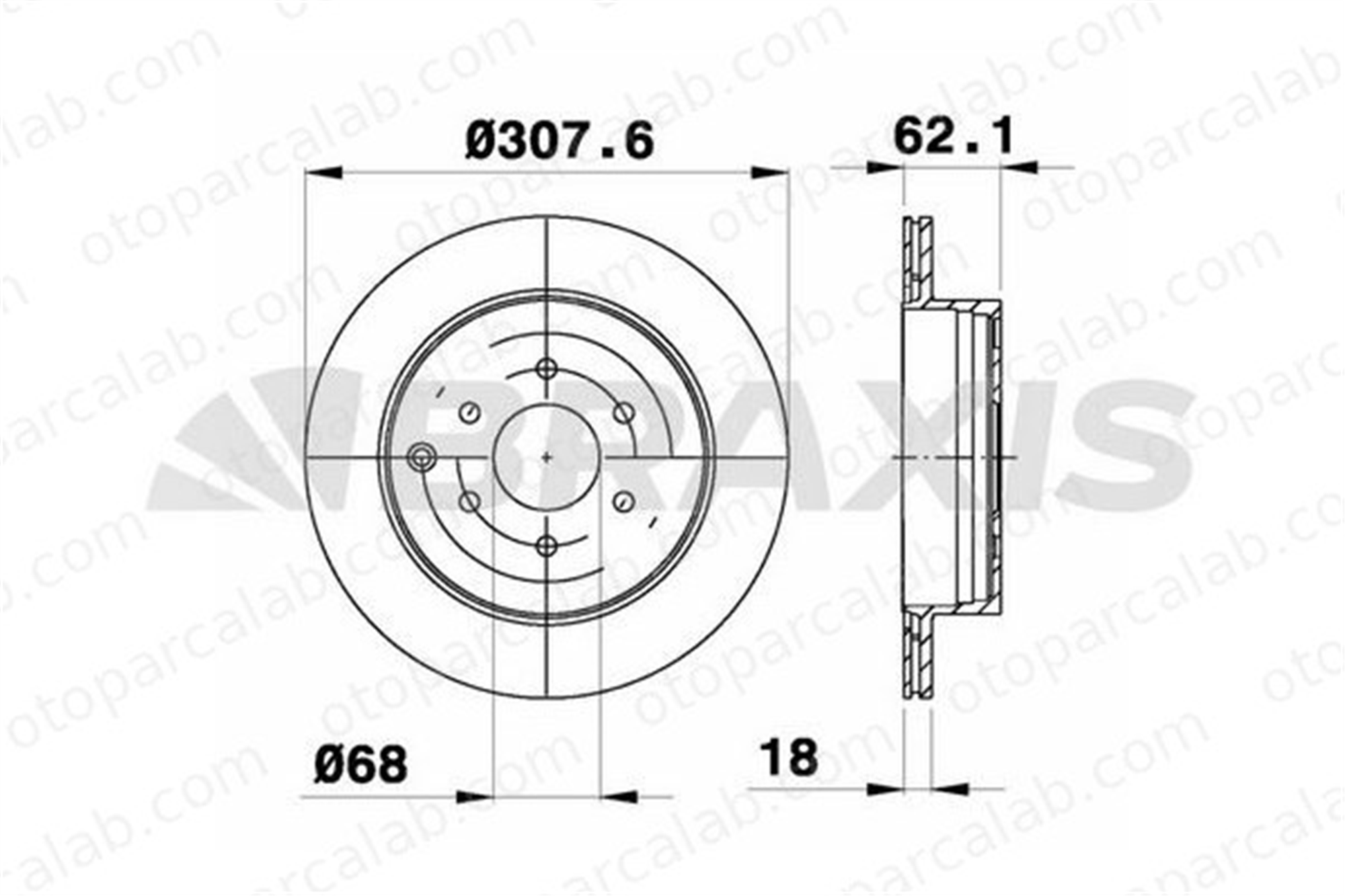 BRAXIS AE0592 Fren Disk Ayna Arka Sağ ve Sol TOYOTA CAMRY Sedan RAV 4 IV 43206 43206EB300