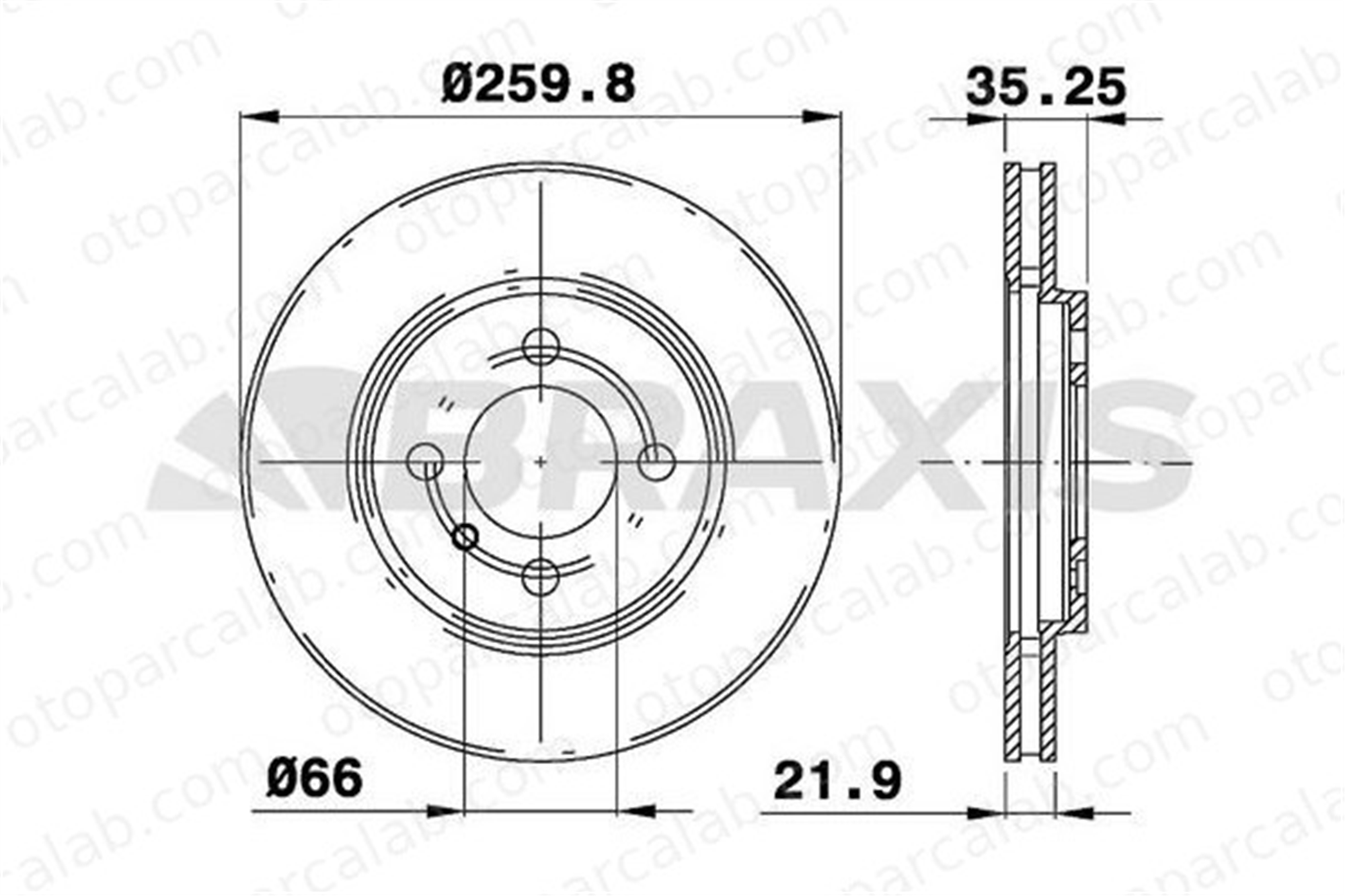 BRAXIS AE0601 Fren Disk Ayna Ön Sağ ve Sol BMW 3 3 Touring 34111154749 34111160915
