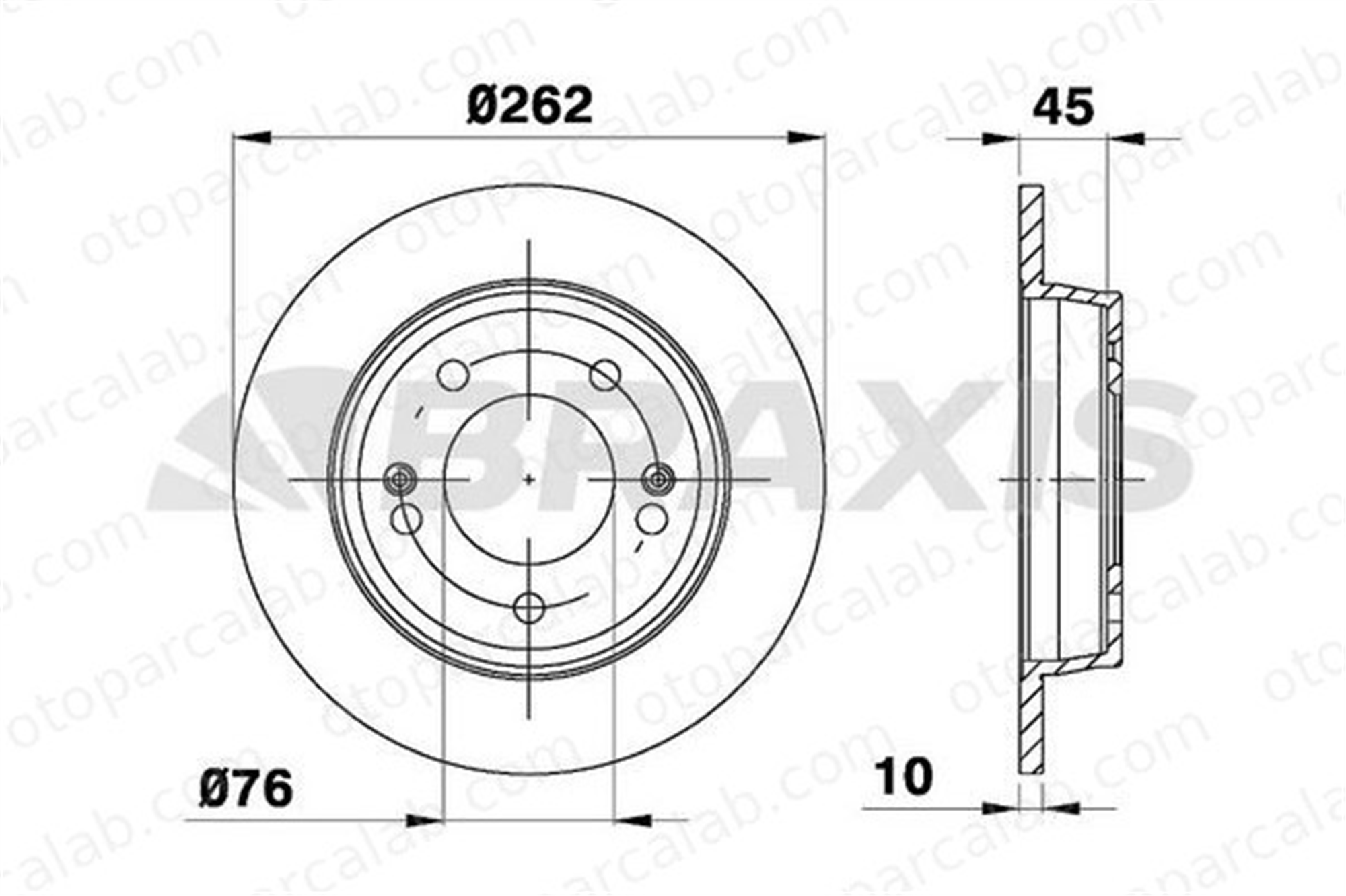 BRAXIS AE0608 Fren Disk Ayna Arka Sağ ve Sol KIA CEE'D HYUNDAI i30 584113X300 58411A6300