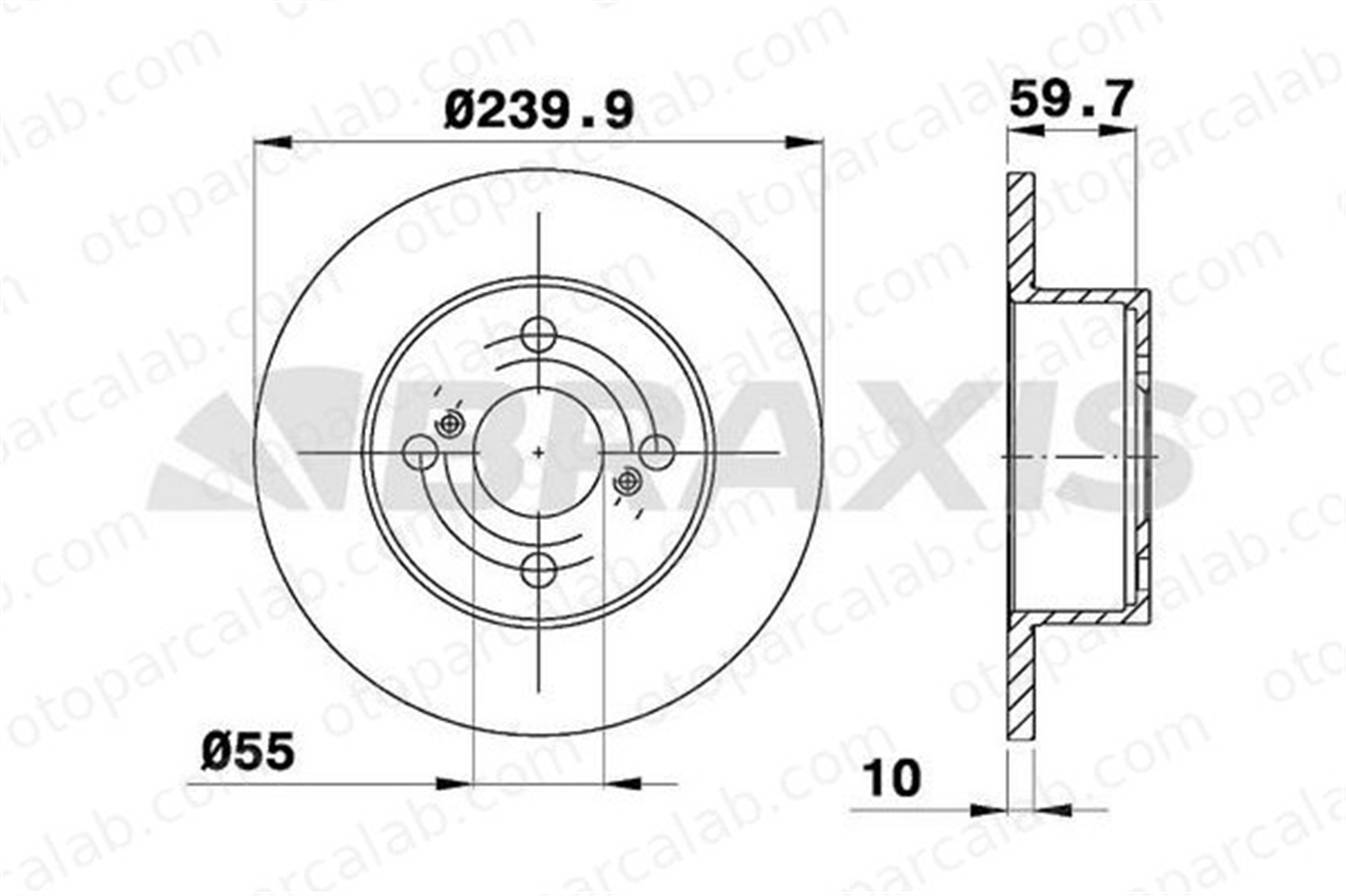 BRAXIS AE0610 Fren Disk Ayna Arka Sağ ve Sol TOYOTA COROLLA Compact COROLLA Liftback 4243112190