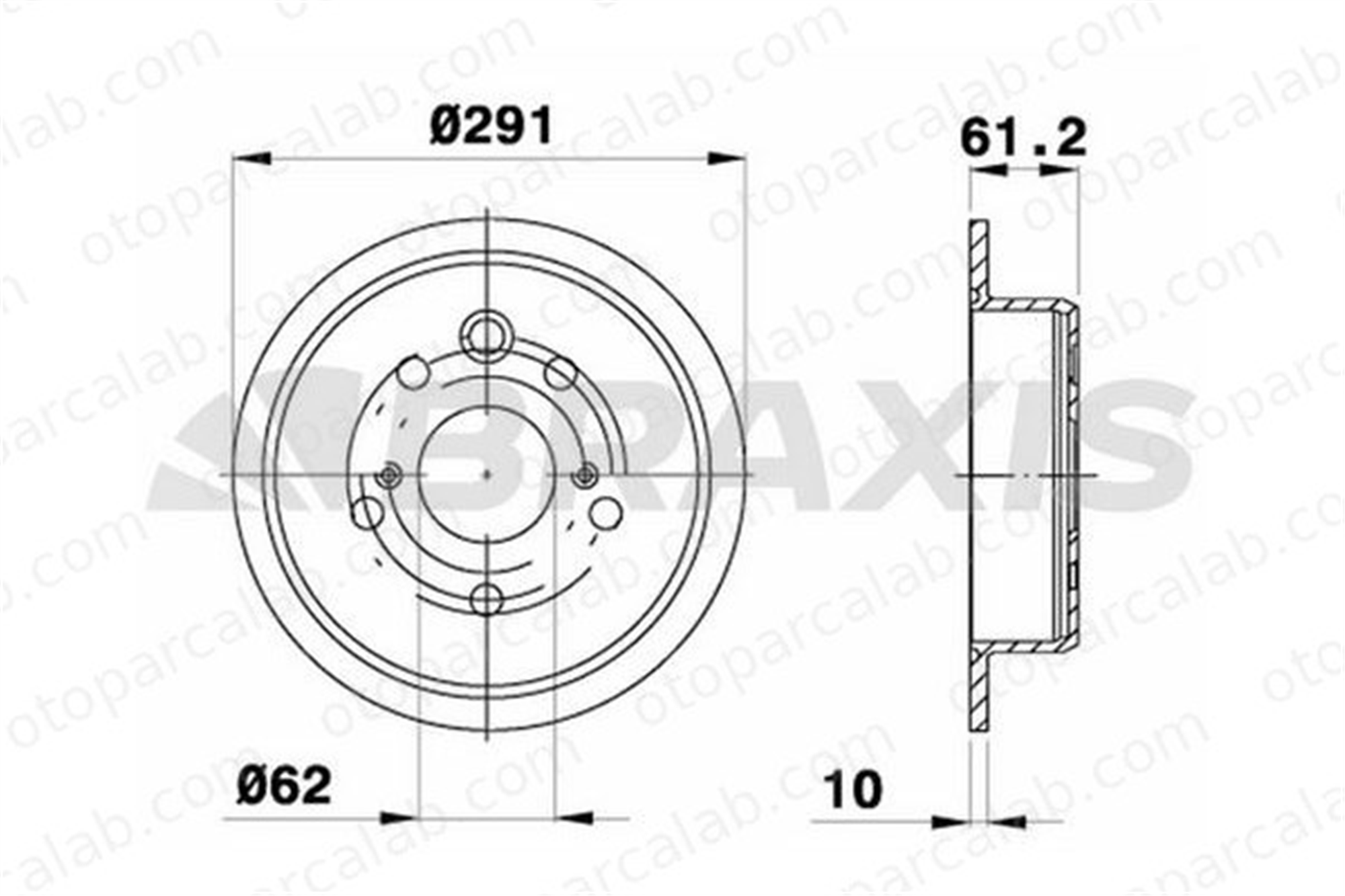 BRAXIS AE0612 Fren Disk Ayna Arka Sağ ve Sol LEXUS IS II TOYOTA MARK X I DF6052 4243130280