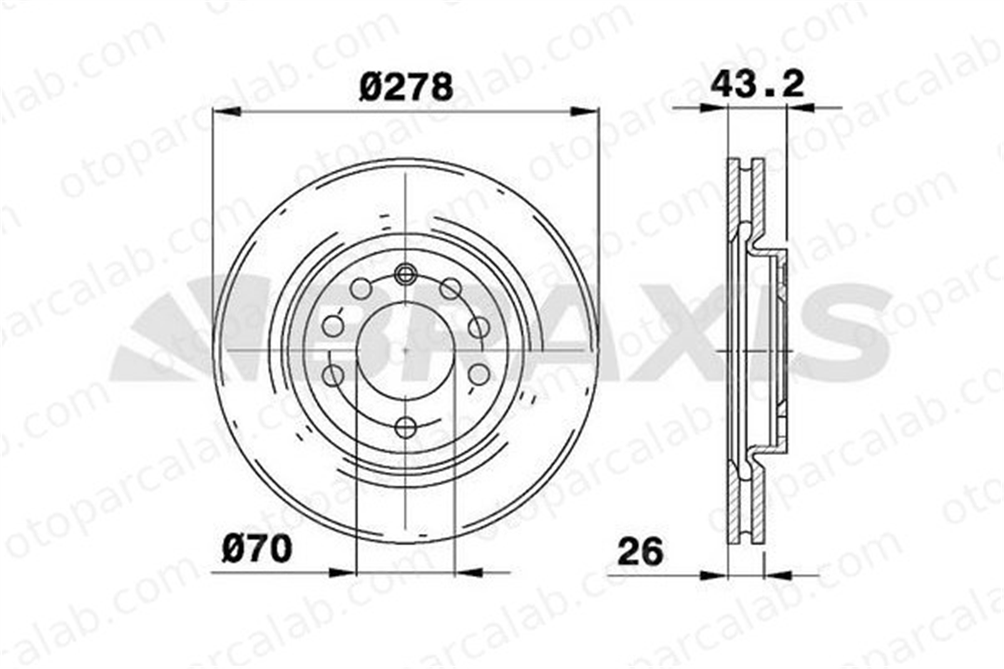 BRAXIS AE0618 Fren Disk Ayna Ön Sağ ve Sol OPEL CORSA D DF4936 5569026