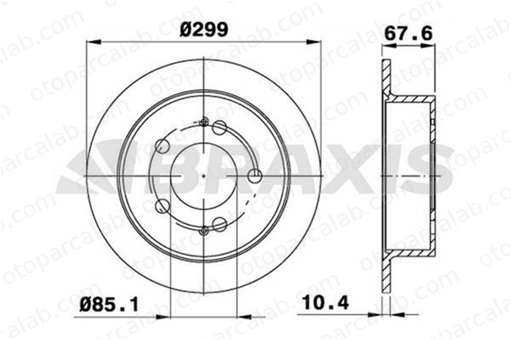 BRAXIS AE0631 Fren Disk Ayna Arka Sağ ve Sol SSANGYONG REXTON / REXTON II KYRON 48401 4840109001