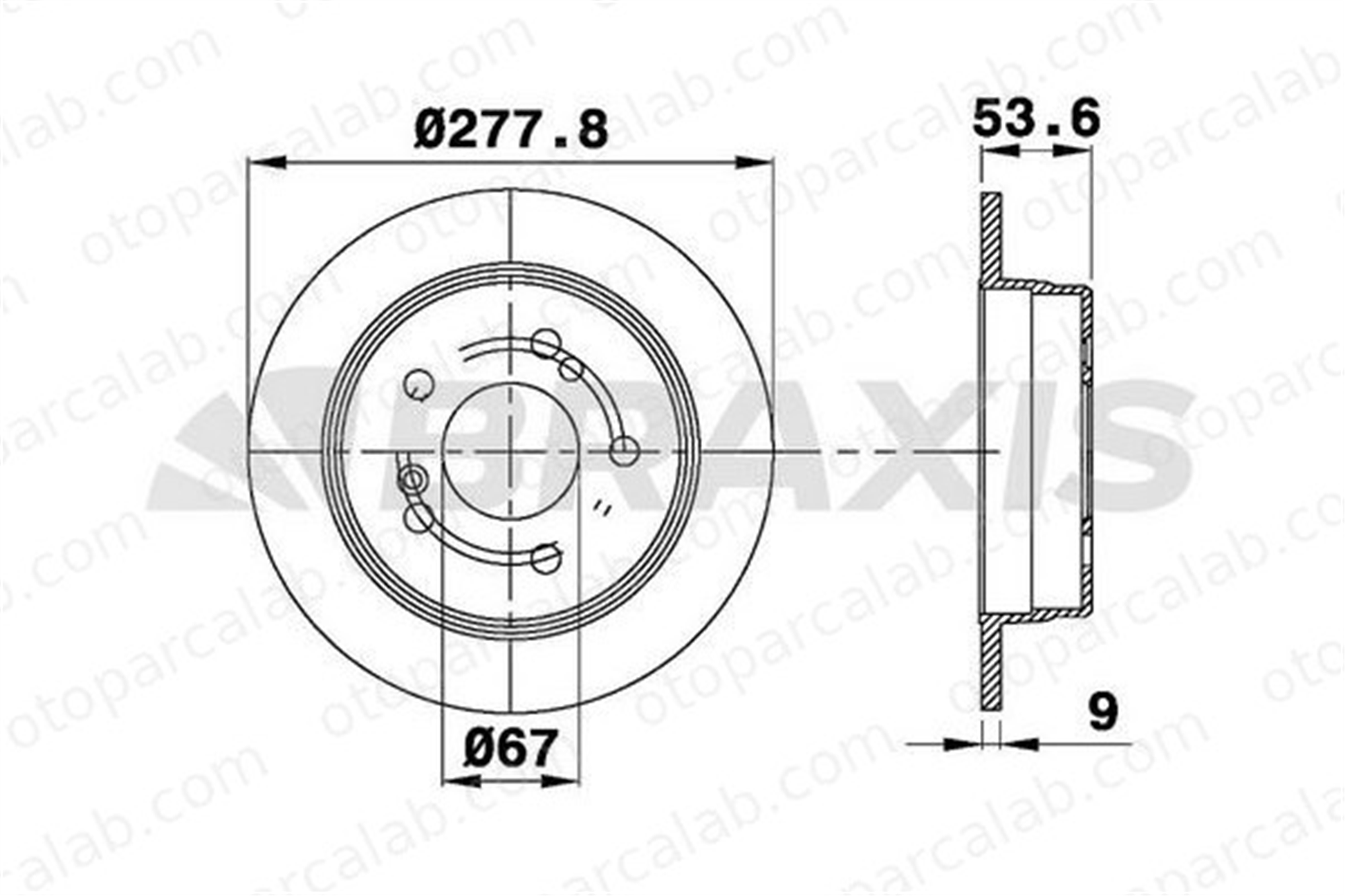 BRAXIS AE0673 Fren Disk Ayna Arka Sağ ve Sol MERCEDES-BENZ C-SERISI 124 T-Model A2034230112 5098066AA