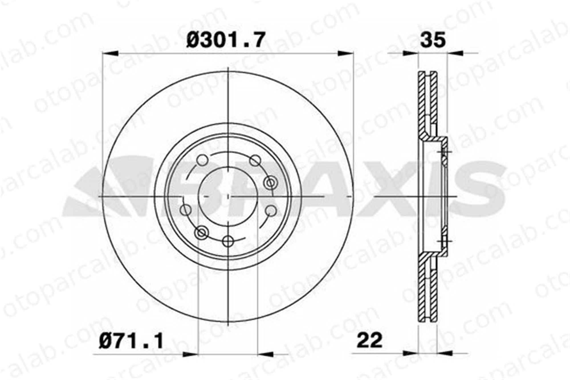 BRAXIS AE0680 Fren Disk Ayna Arka Sağ ve Sol CITROËN C6 9687990780