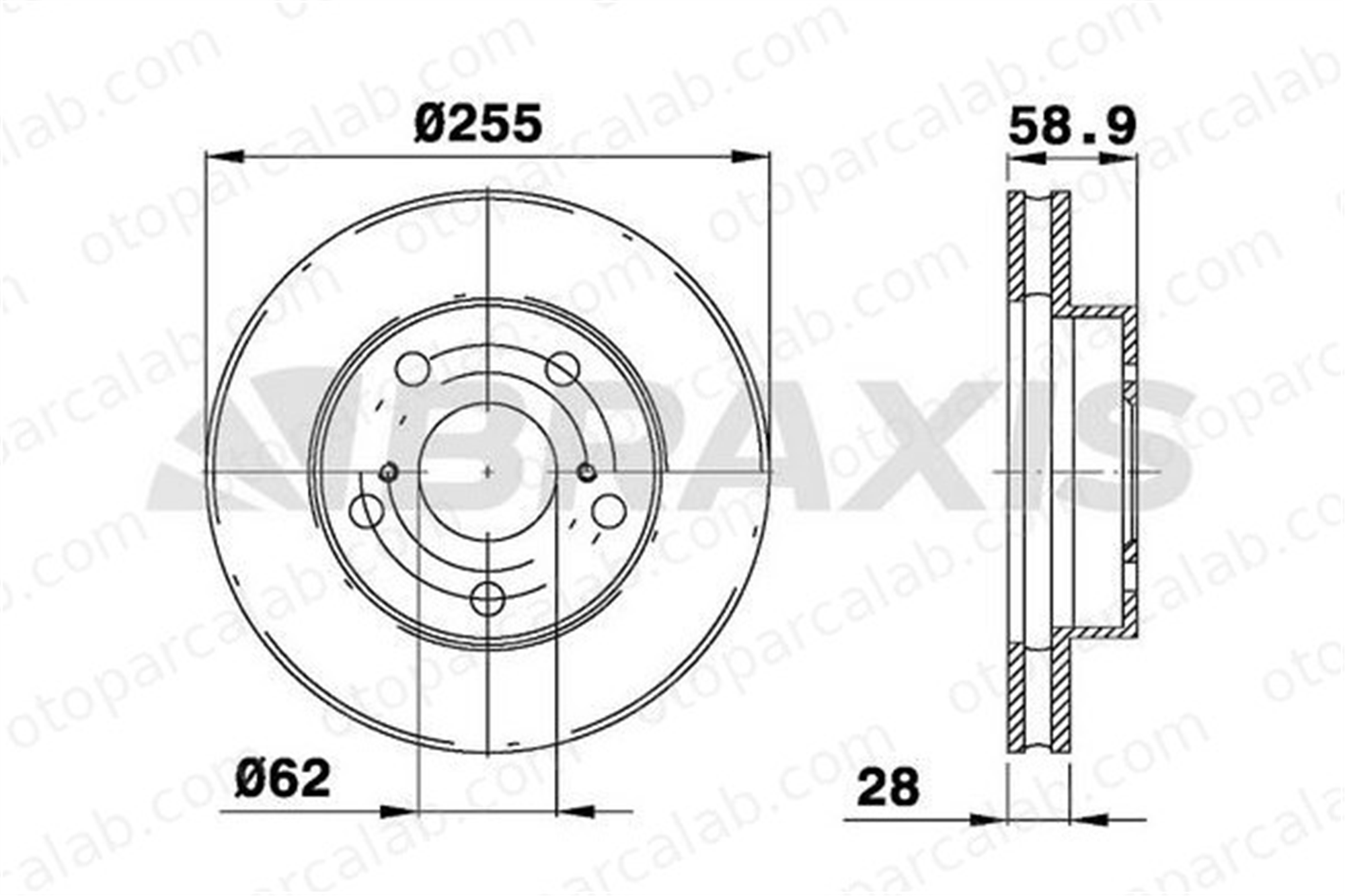 BRAXIS AE0704 Fren Disk Ayna Ön Sağ ve Sol TOYOTA HILUX VII Pick-up 435120K010