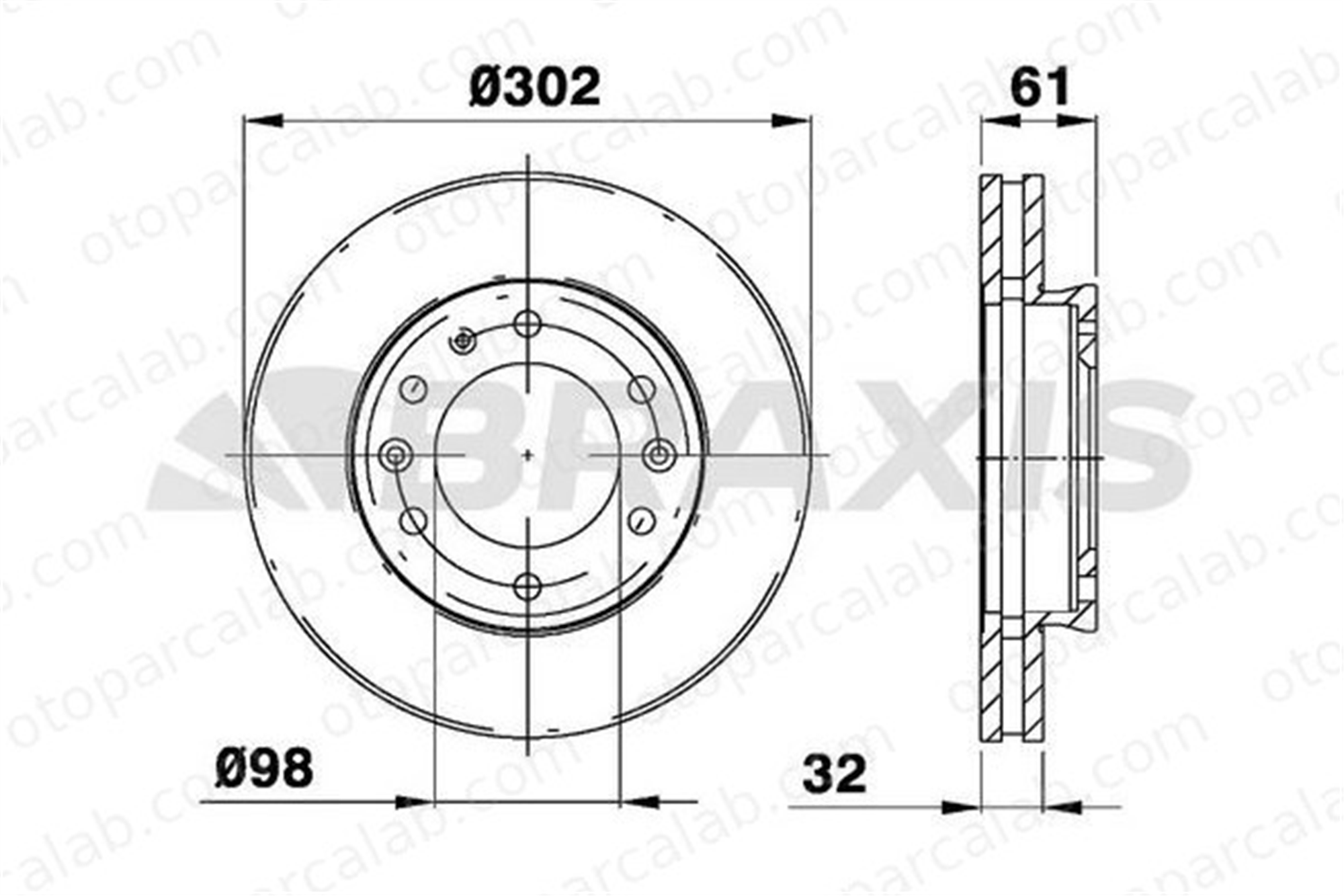 BRAXIS AE0719 Fren Disk Ayna Ön Sağ ve Sol FORD RANGER 1742318 1763037