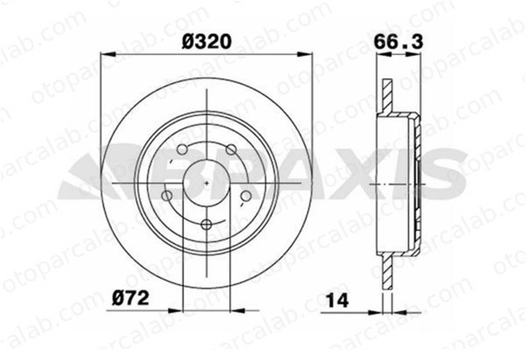 BRAXIS AE0737 Fren Disk Ayna Arka Sağ ve Sol JEEP GRAND CHEROKEE III COMMANDER DF4914S 52089275AB